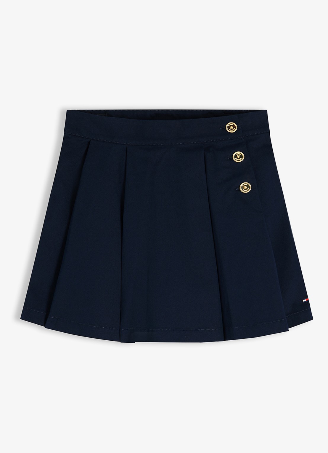 Tommy Hilfiger Rok met logoborduring - voorkant 4 donkerblauw