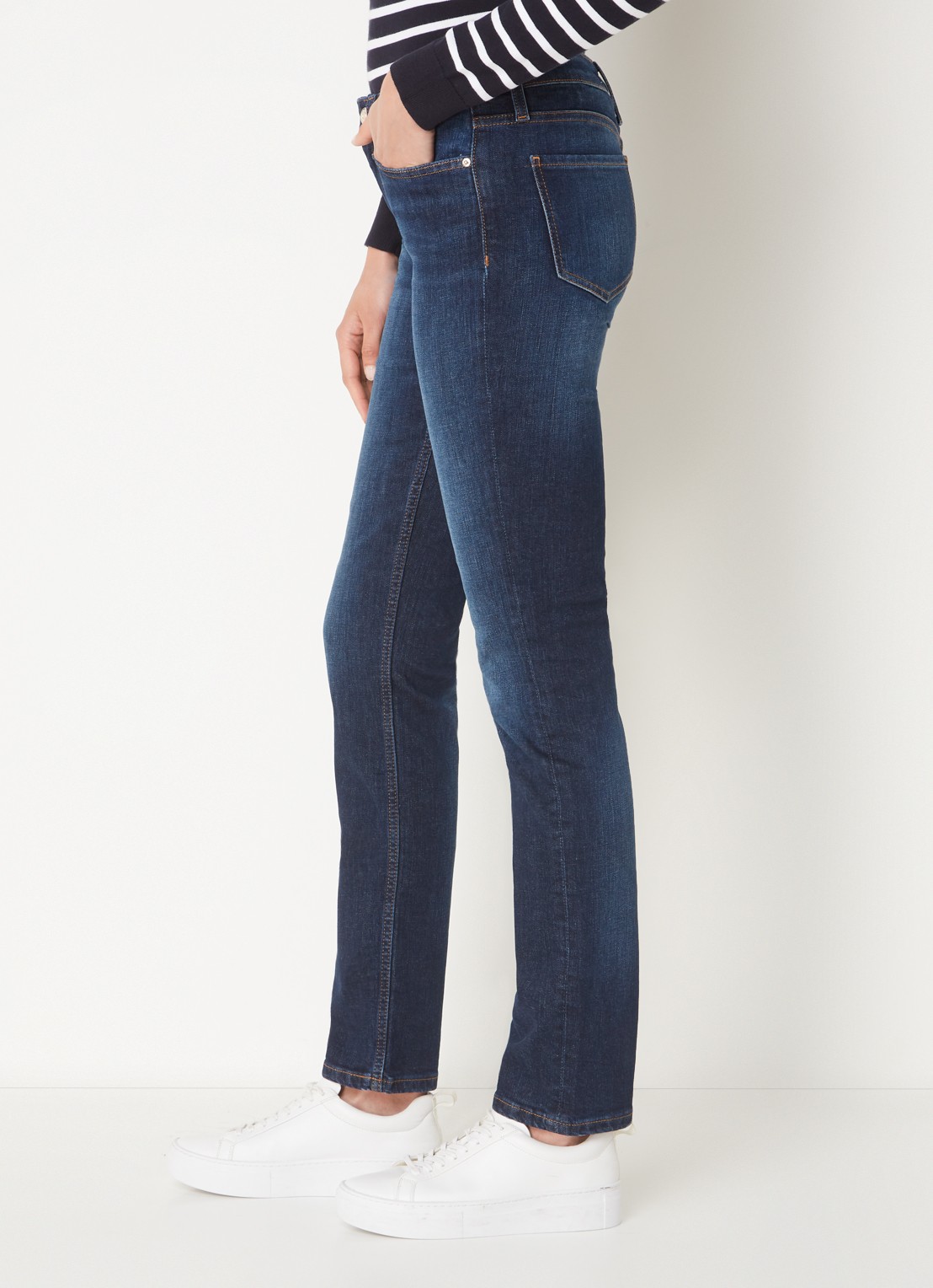 Tommy Hilfiger Rome mid waist slim fit jeans met donkere wassing - detail 5 indigo