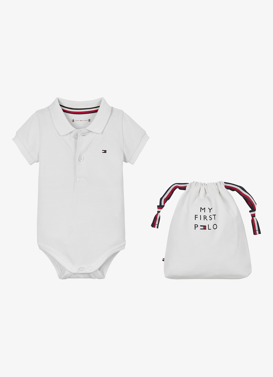 Tommy Hilfiger Romper met logo - voorkant wit