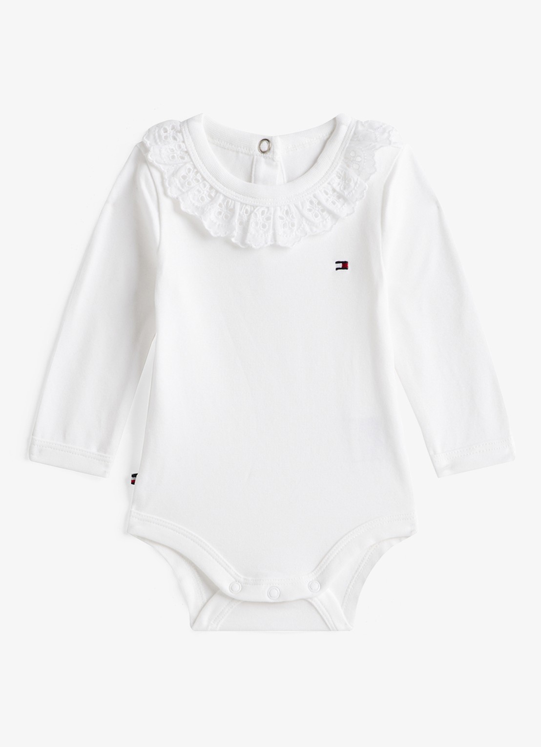 Tommy Hilfiger Romper met ruches - voorkant 2 wit