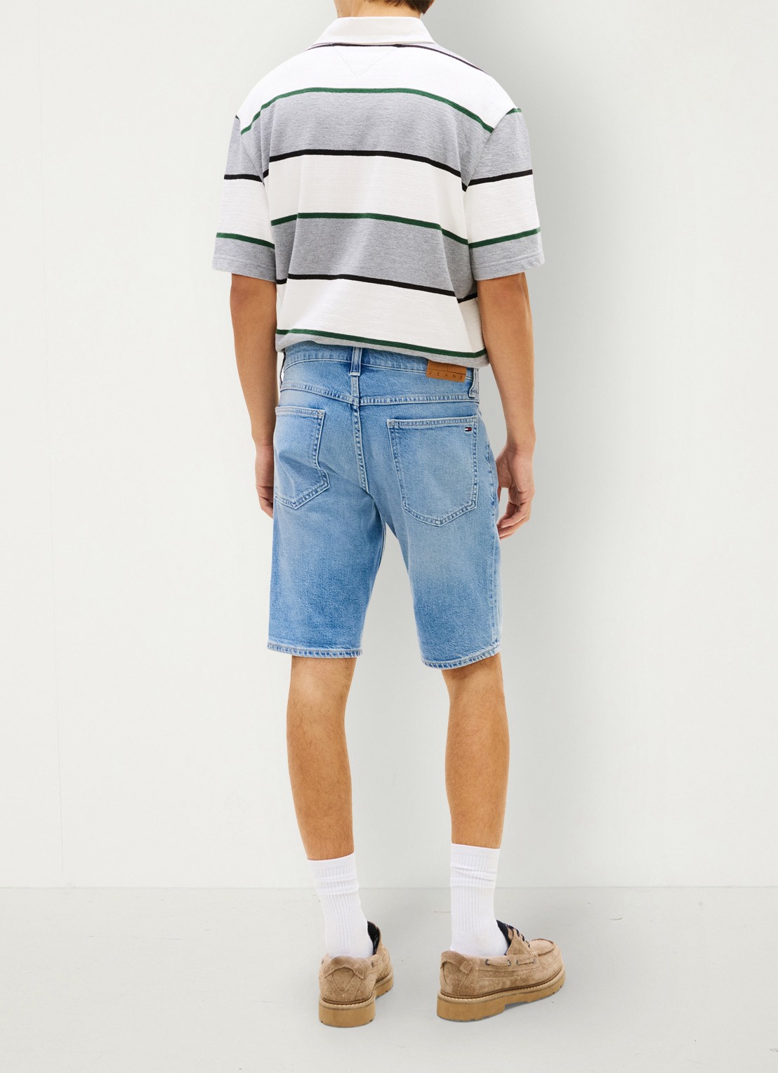 Tommy Hilfiger Ronnie slim fit korte broek van denim - achterkant 5 indigo