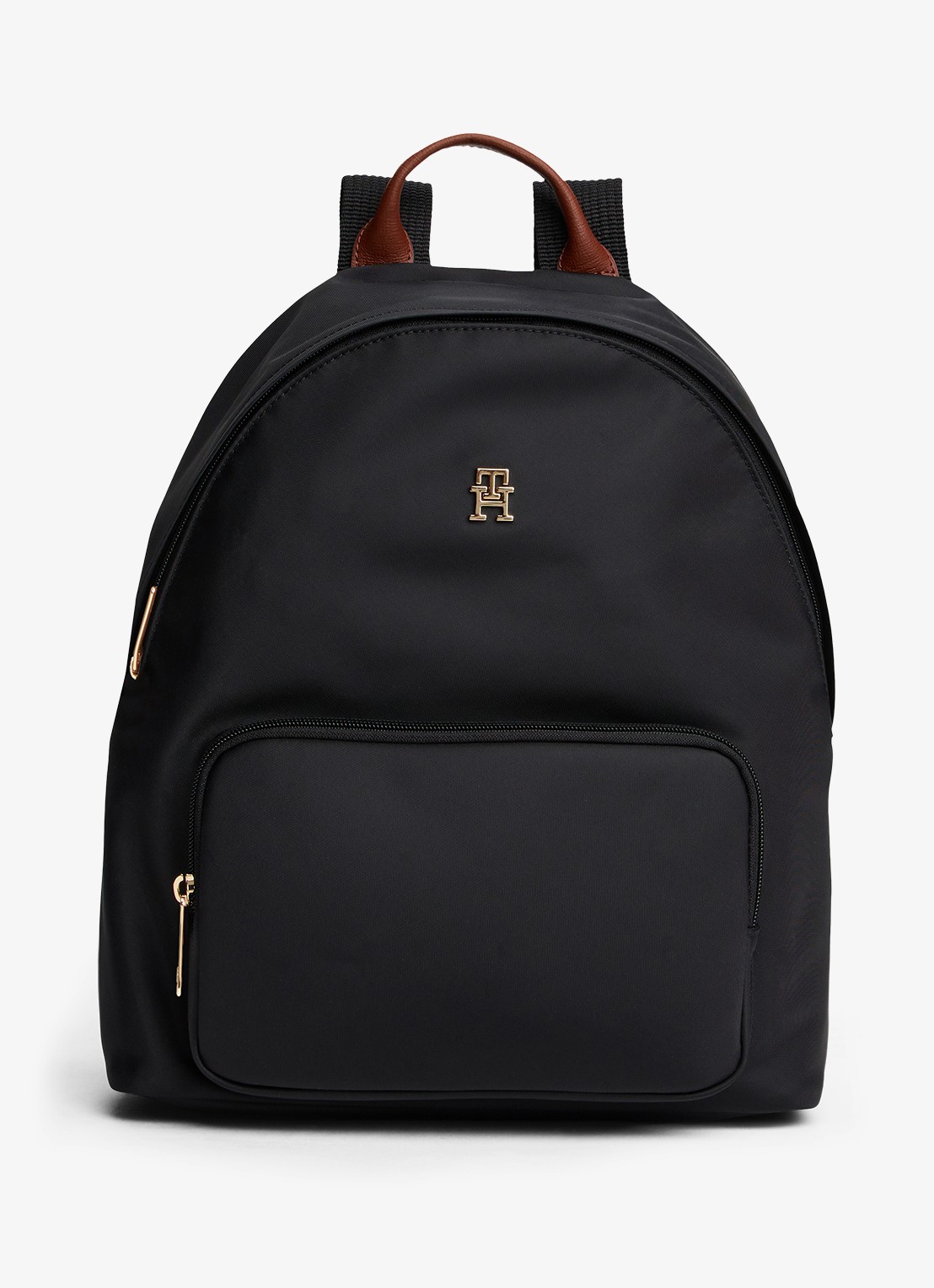 Tommy Hilfiger Rugzak met logo met laptopvak - voorkant zwart