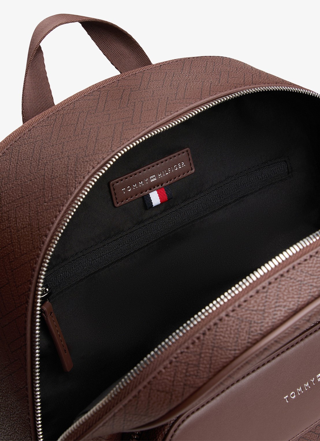 Tommy Hilfiger Rugzak met logoprint - achterkant 5 donkerbruin
