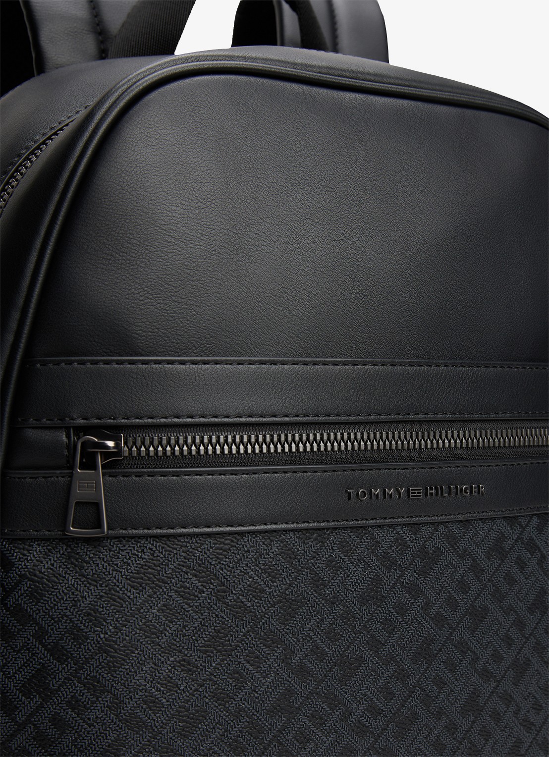 Tommy Hilfiger Rugzak van imitatieleer met print - detail 2 zwart