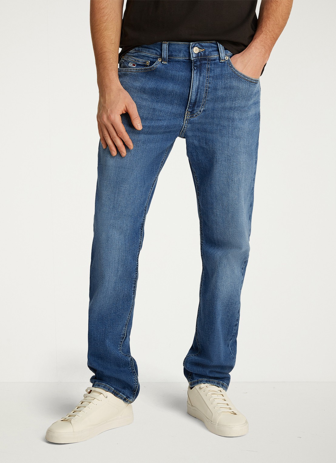 Tommy Hilfiger Ryan slim fit jeans met medium wassing - detail 4 indigo