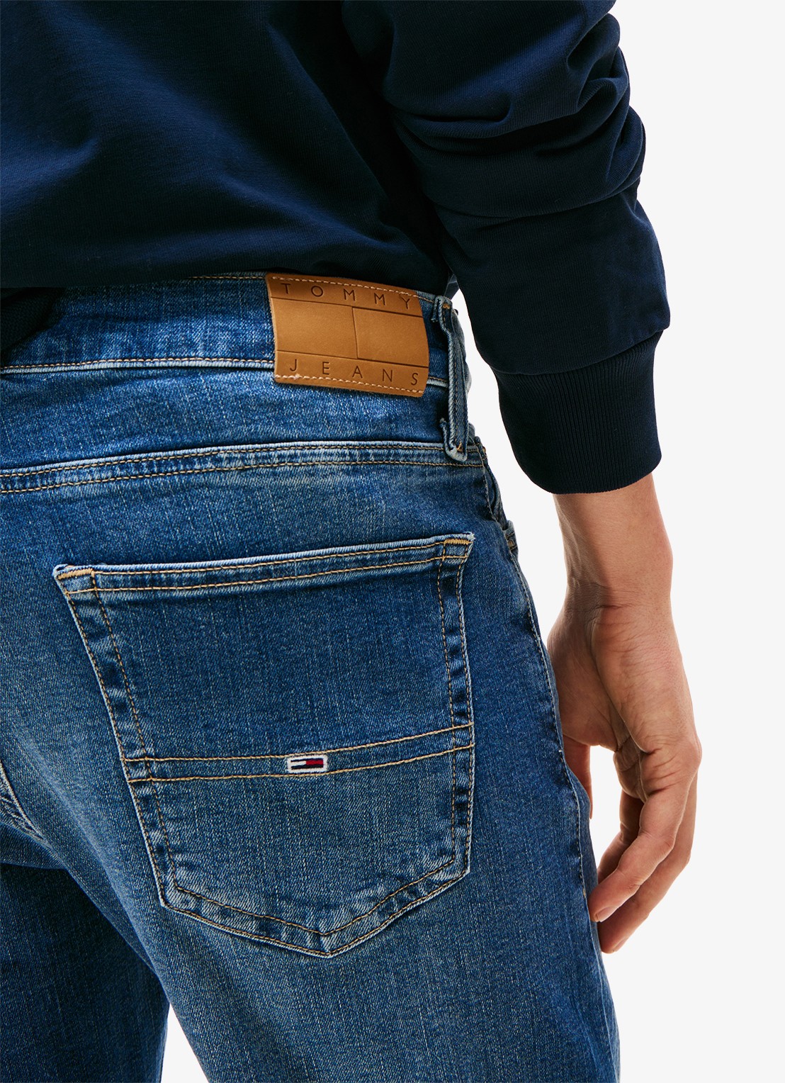 Tommy Hilfiger Ryan slim fit jeans met medium wassing - detail 8 indigo