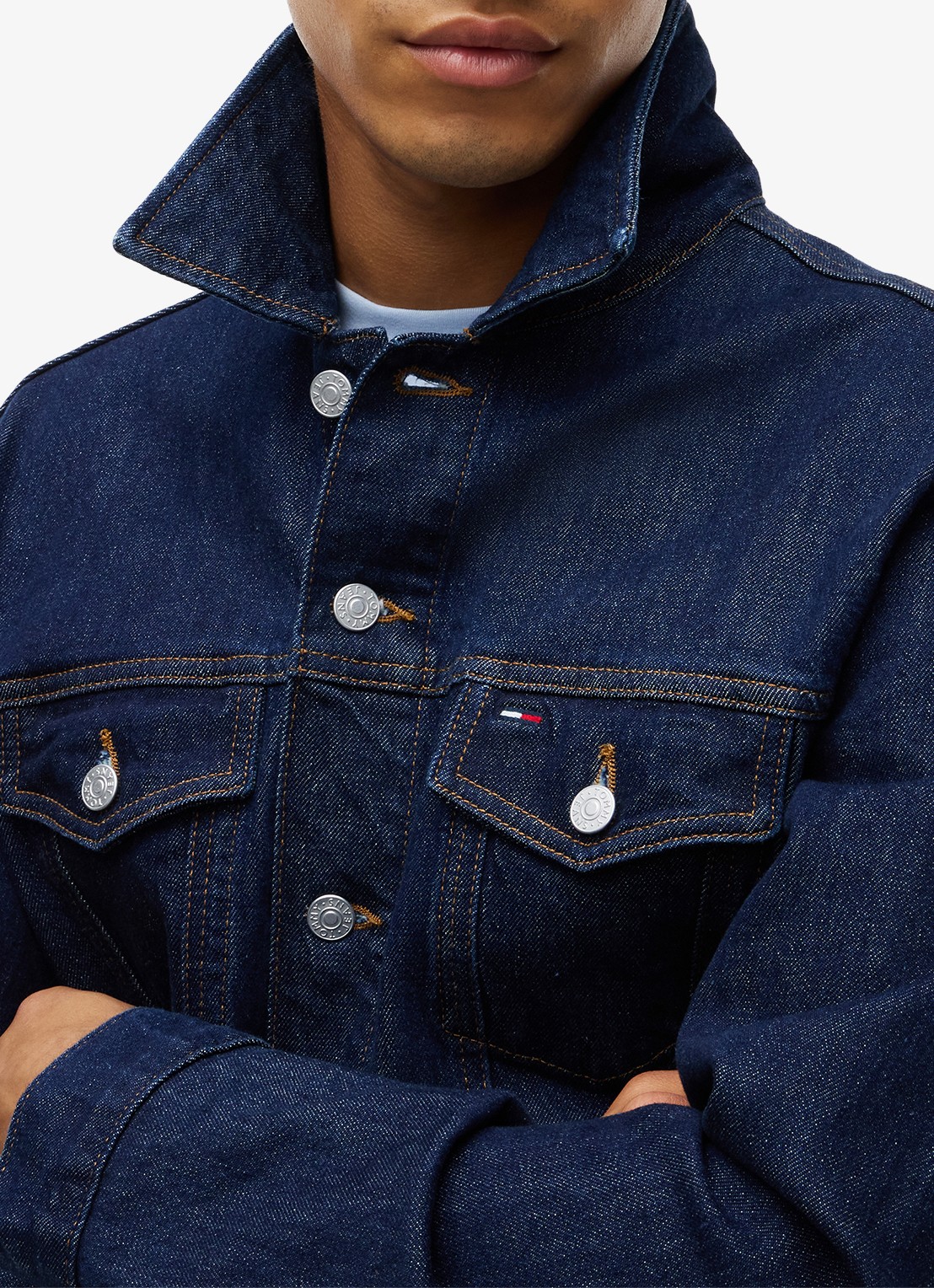 Tommy Hilfiger Ryan Trucker spijkerjas met steekzakken - detail 2 donkerblauw
