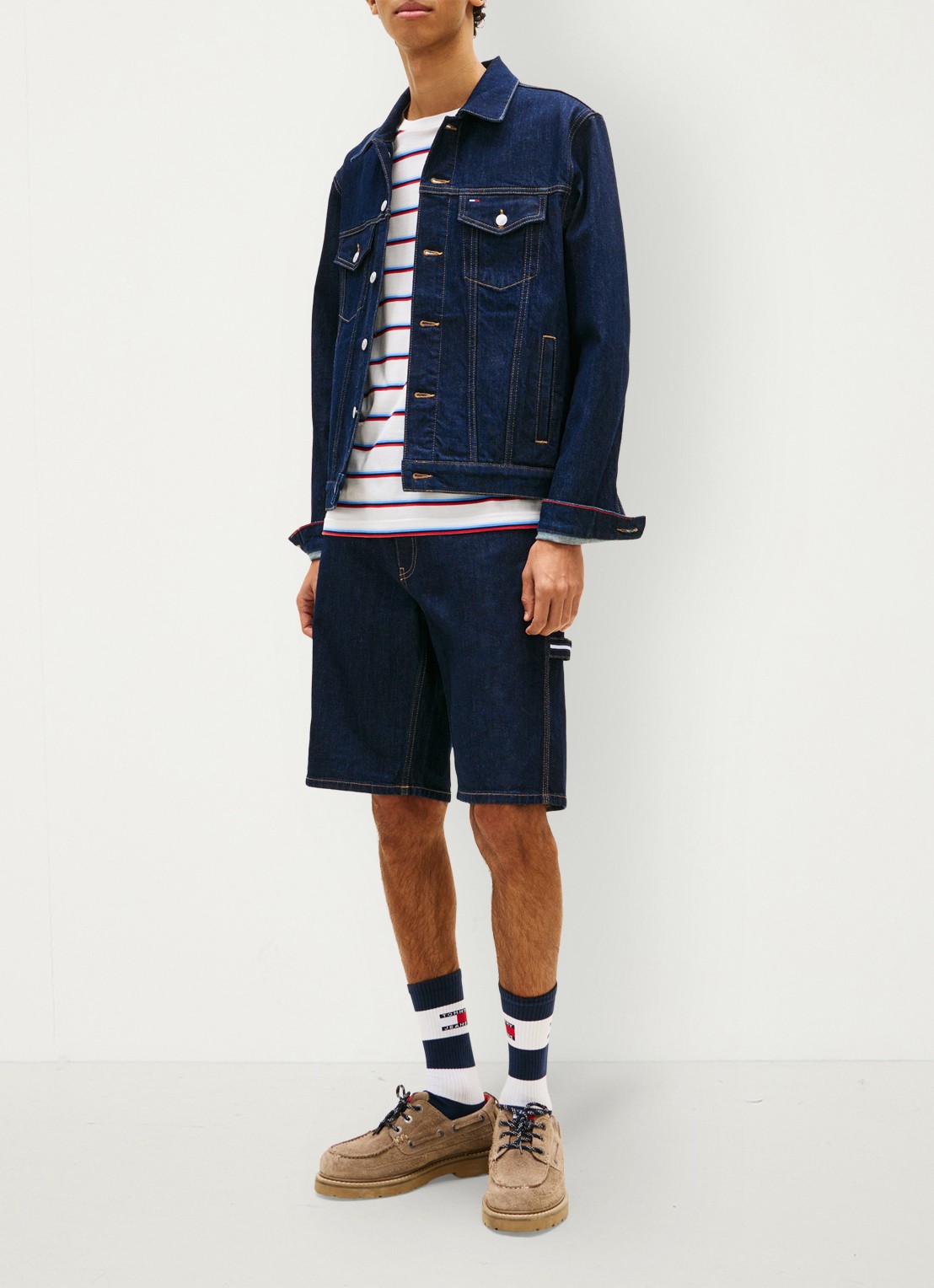 Tommy Hilfiger Ryan Trucker spijkerjas met steekzakken - voorkant 2 donkerblauw