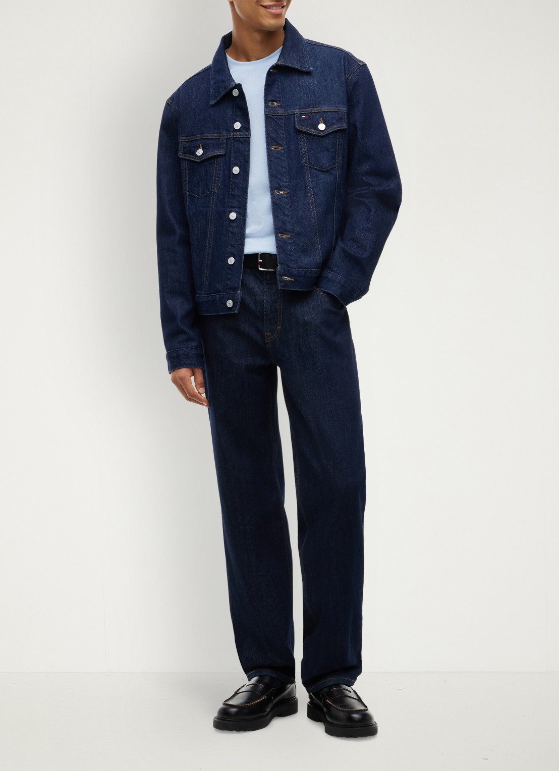 Tommy Hilfiger Ryan Trucker spijkerjas met steekzakken - voorkant 6 donkerblauw