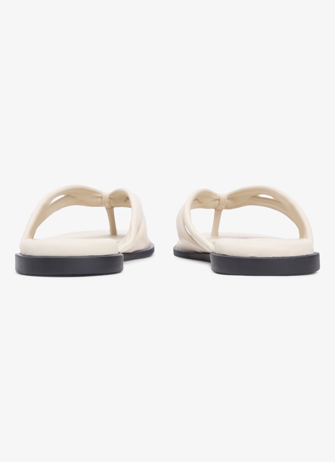 Tommy Hilfiger Sandaal van leer met logo - achterkant 5 gebroken wit