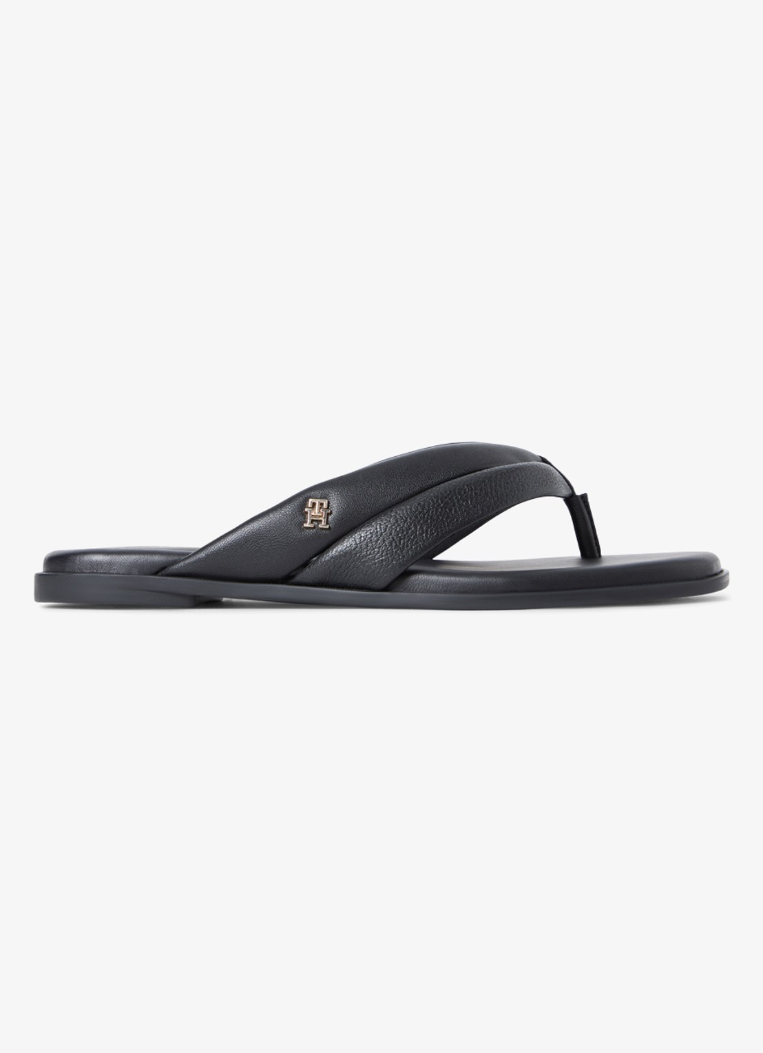 Tommy Hilfiger Sandaal van leer met logo - detail 4 zwart