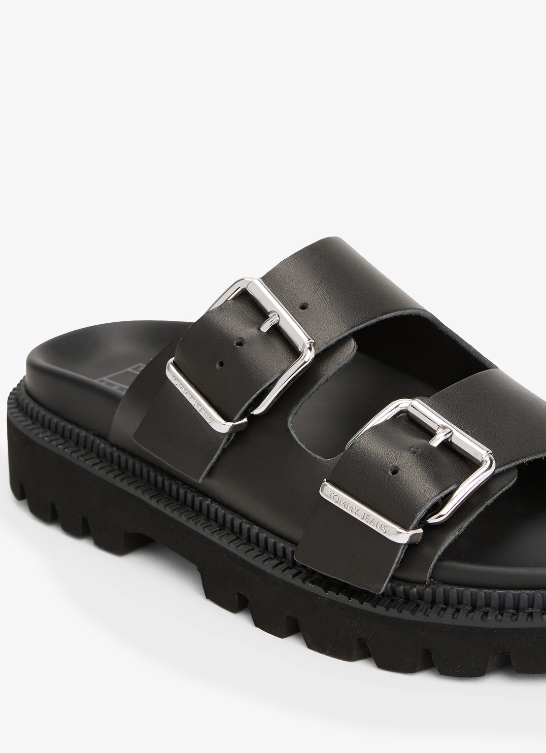 Tommy Hilfiger Sandalen van leer - detail 4 zwart