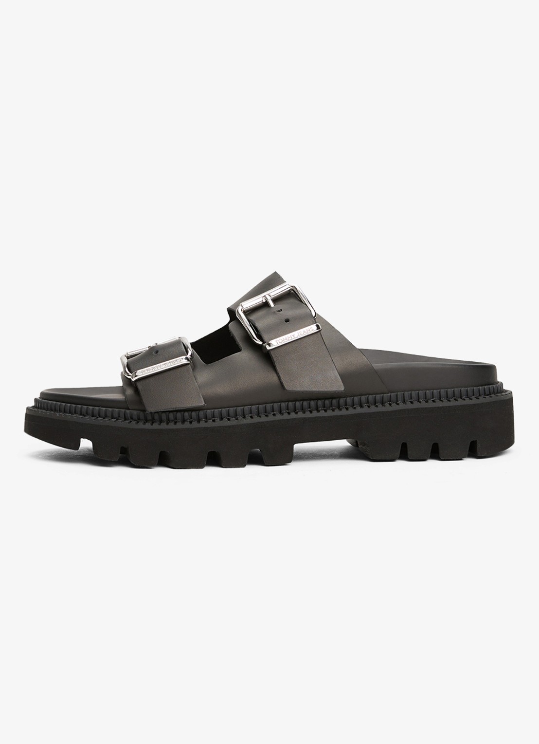 Tommy Hilfiger Sandalen van leer - detail 5 zwart