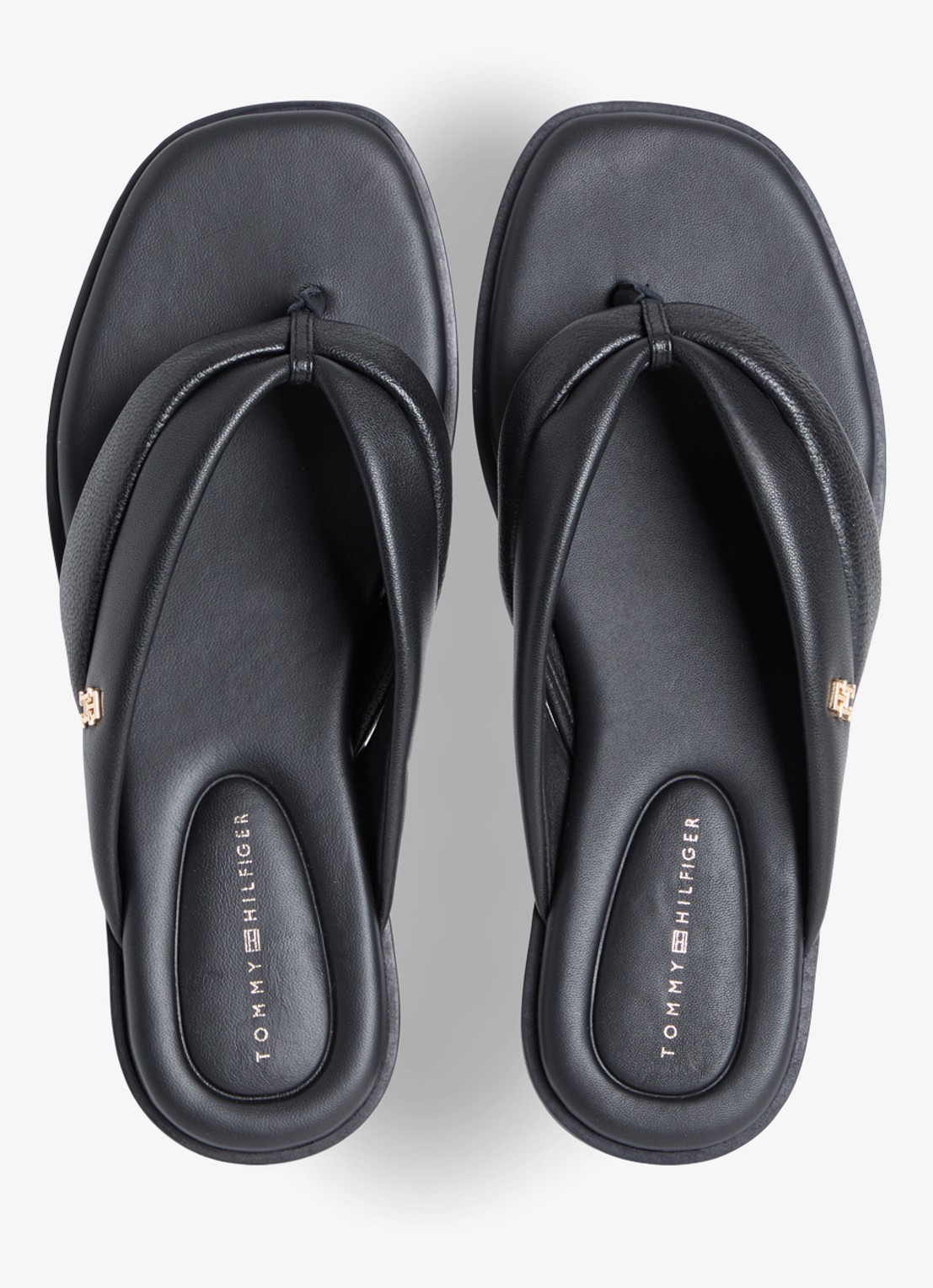 Tommy Hilfiger Sandalen van leer - detail 4 zwart
