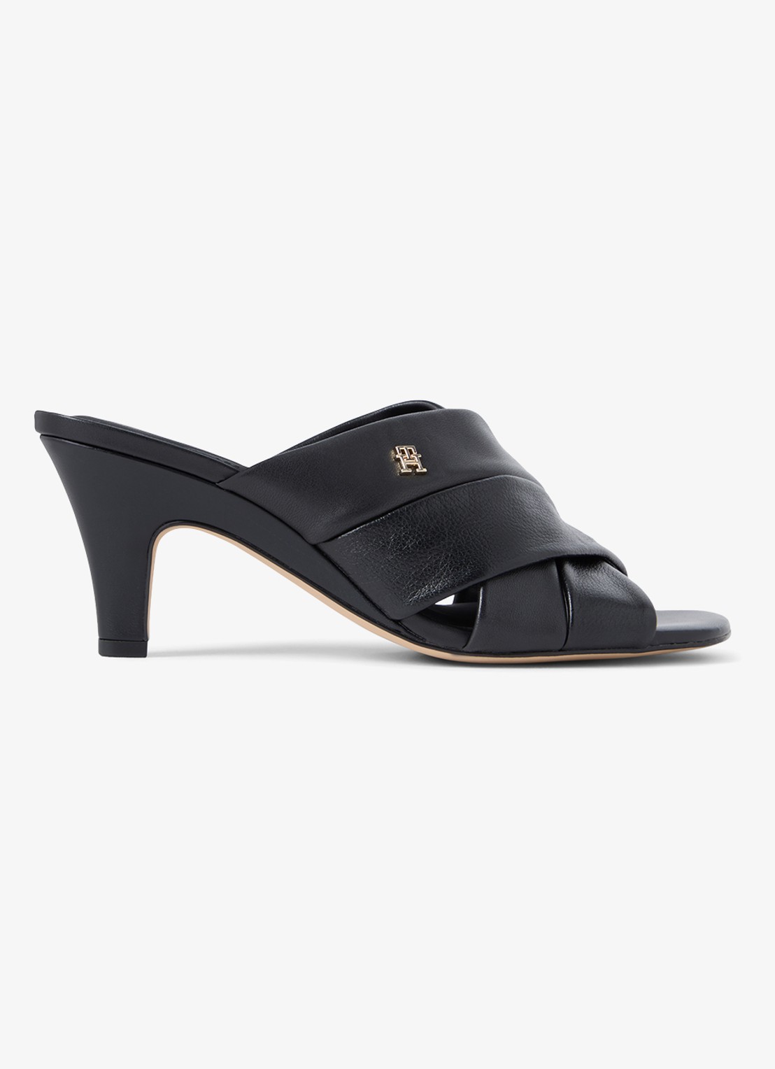 Tommy Hilfiger Sandalette met logo - voorkant 2 zwart