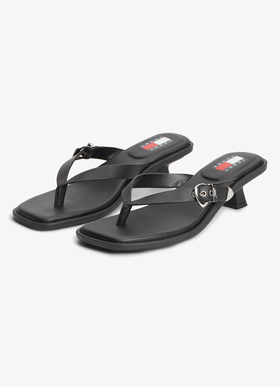 Tommy Hilfiger Sandalette van leer - detail 2 zwart