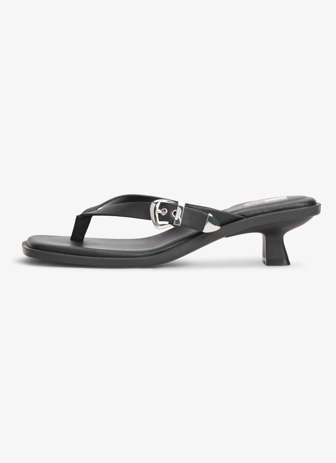 Tommy Hilfiger Sandalette van leer - detail 3 zwart
