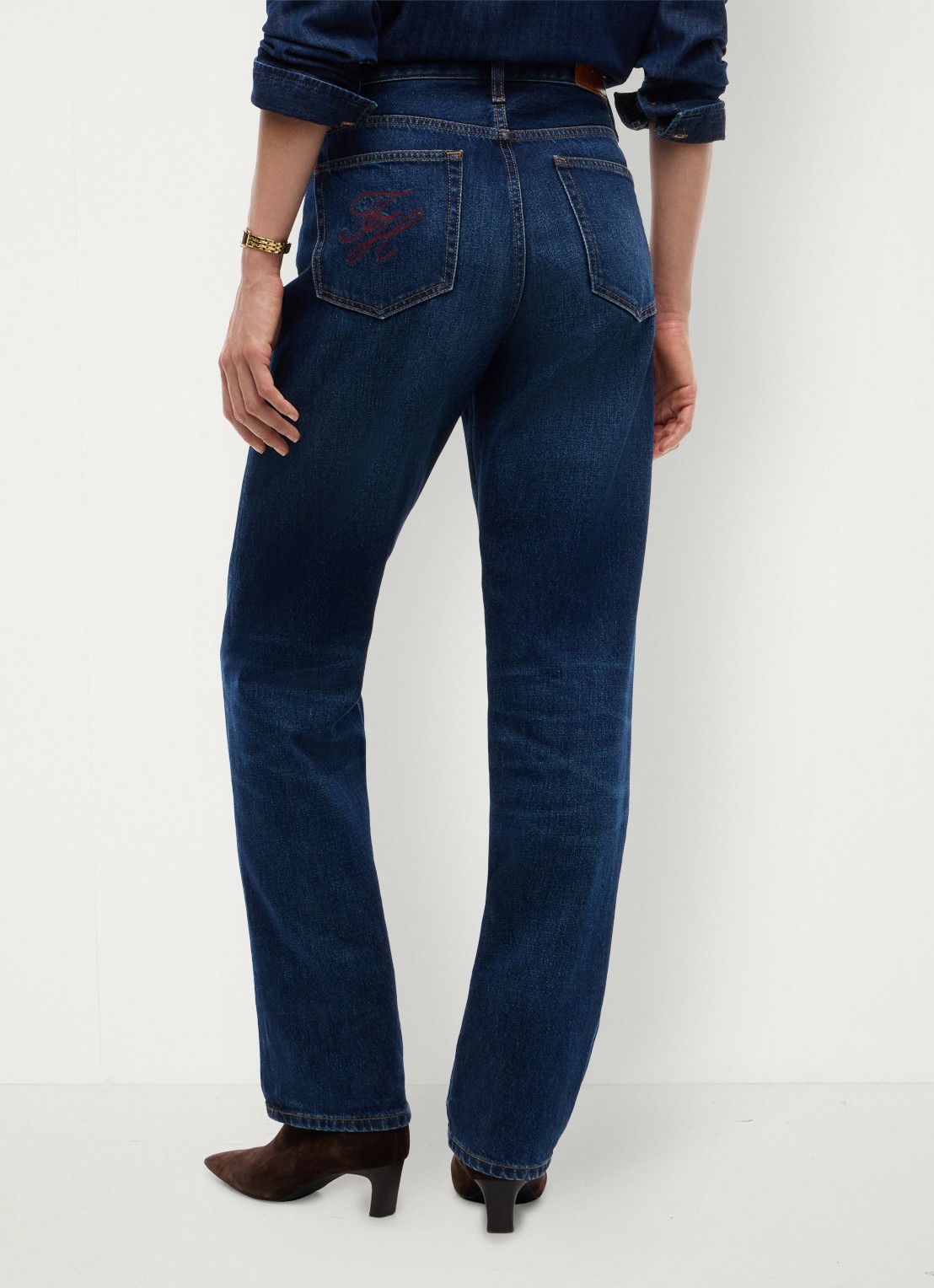 Tommy Hilfiger Sarah high waist flared jeans met steekzakken - achterkant denim