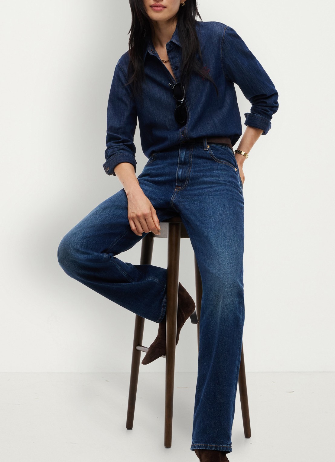 Tommy Hilfiger Sarah high waist flared jeans met steekzakken - detail 4 denim