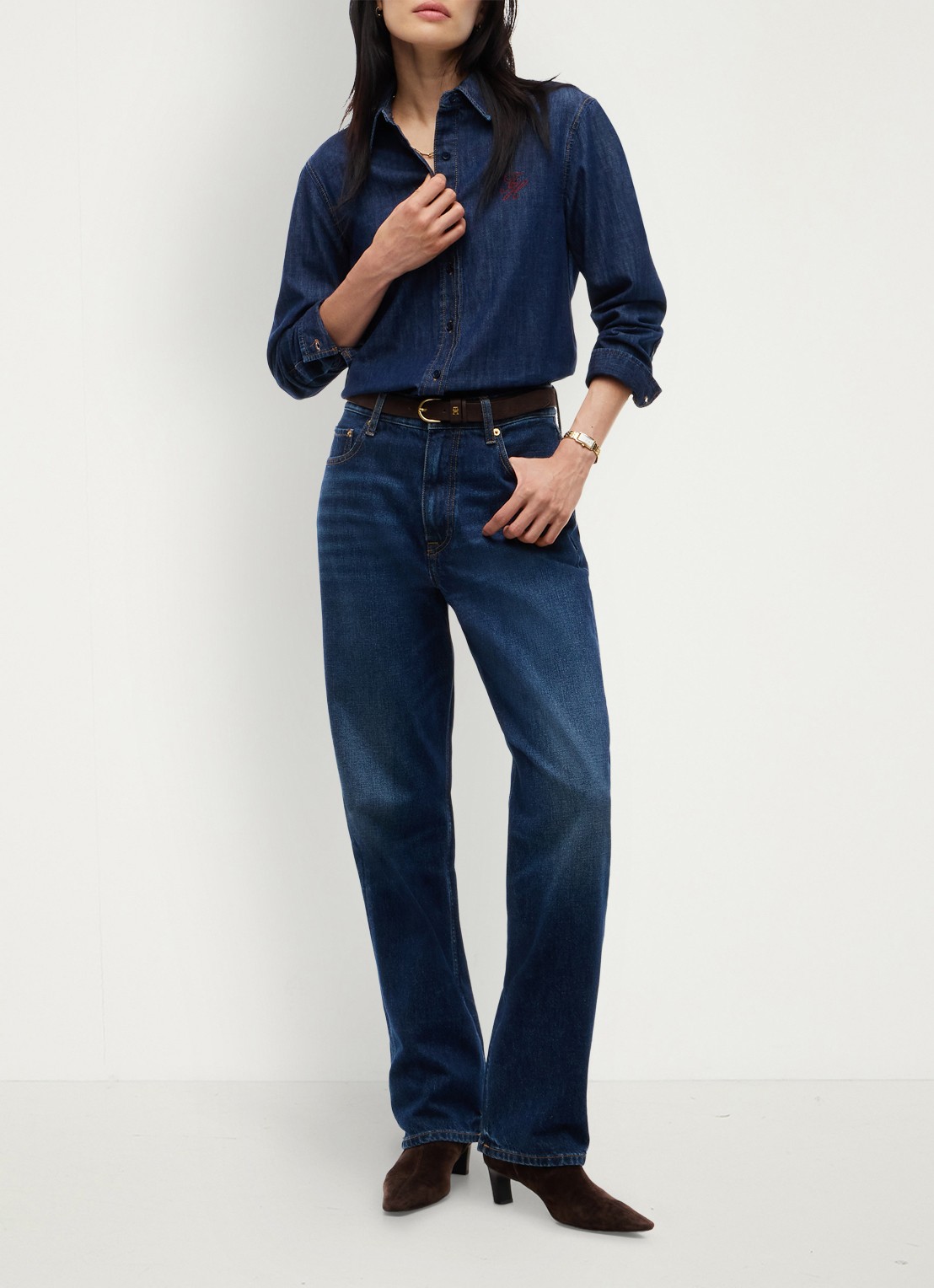 Tommy Hilfiger Sarah high waist flared jeans met steekzakken - voorkant 7 denim