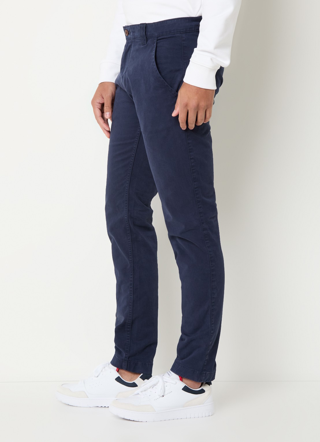 Tommy Hilfiger Scanton slim fit chino met steekzakken - detail 4 donkerblauw