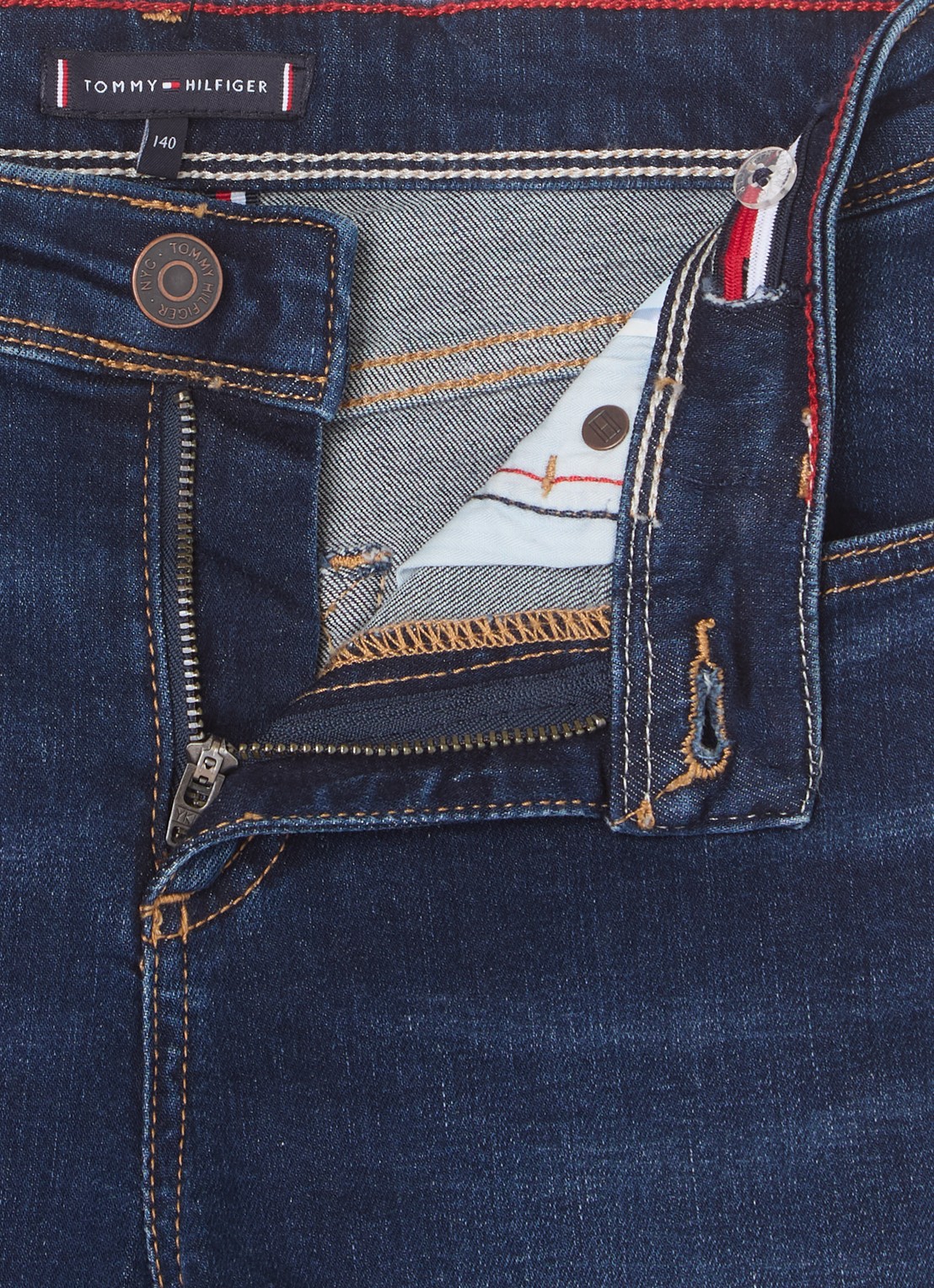 Tommy Hilfiger Scanton slim fit jeans met donkere wassing  - detail 3 indigo