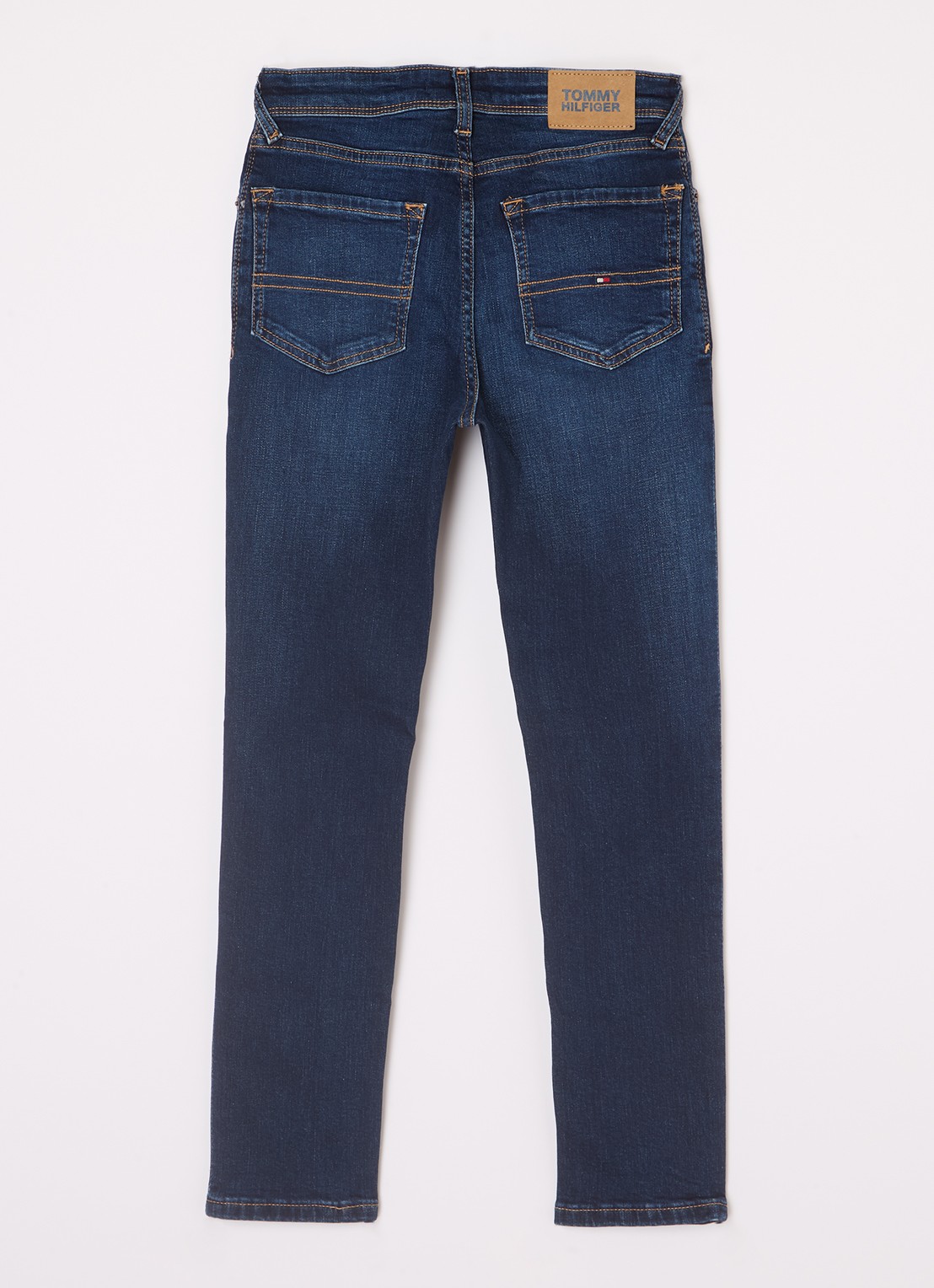 Tommy Hilfiger Scanton slim fit jeans met donkere wassing  - voorkant 2 indigo