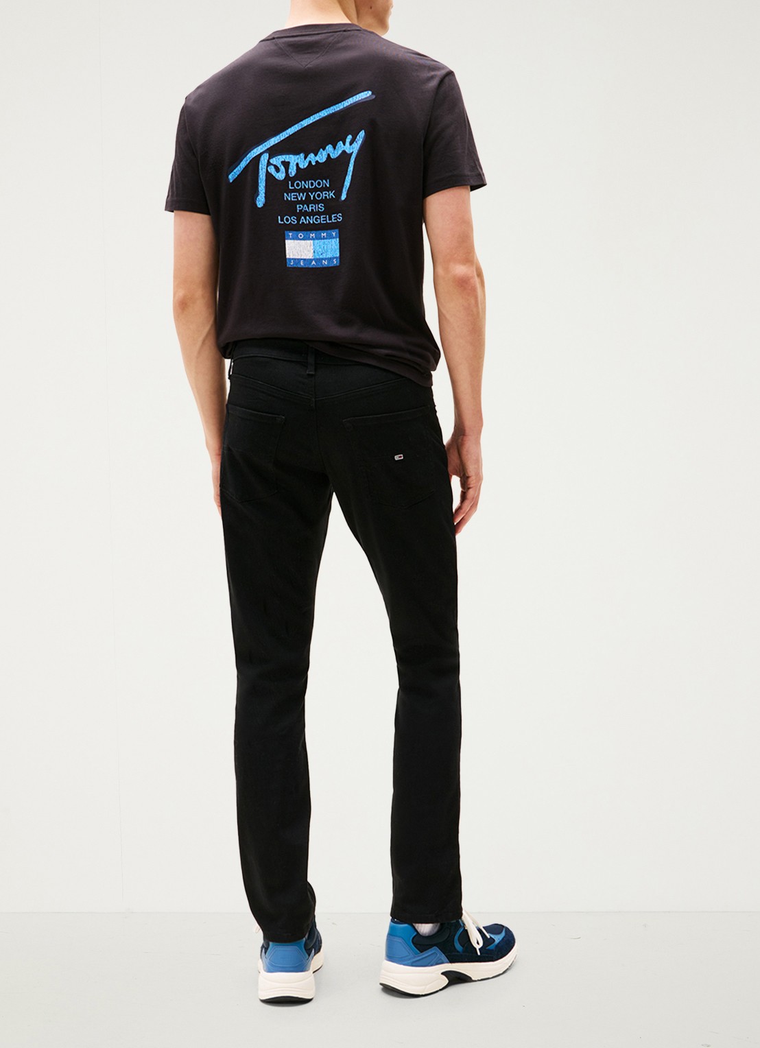 Tommy Hilfiger Scanton slim fit jeans met gekleurde wassing - achterkant 2 zwart