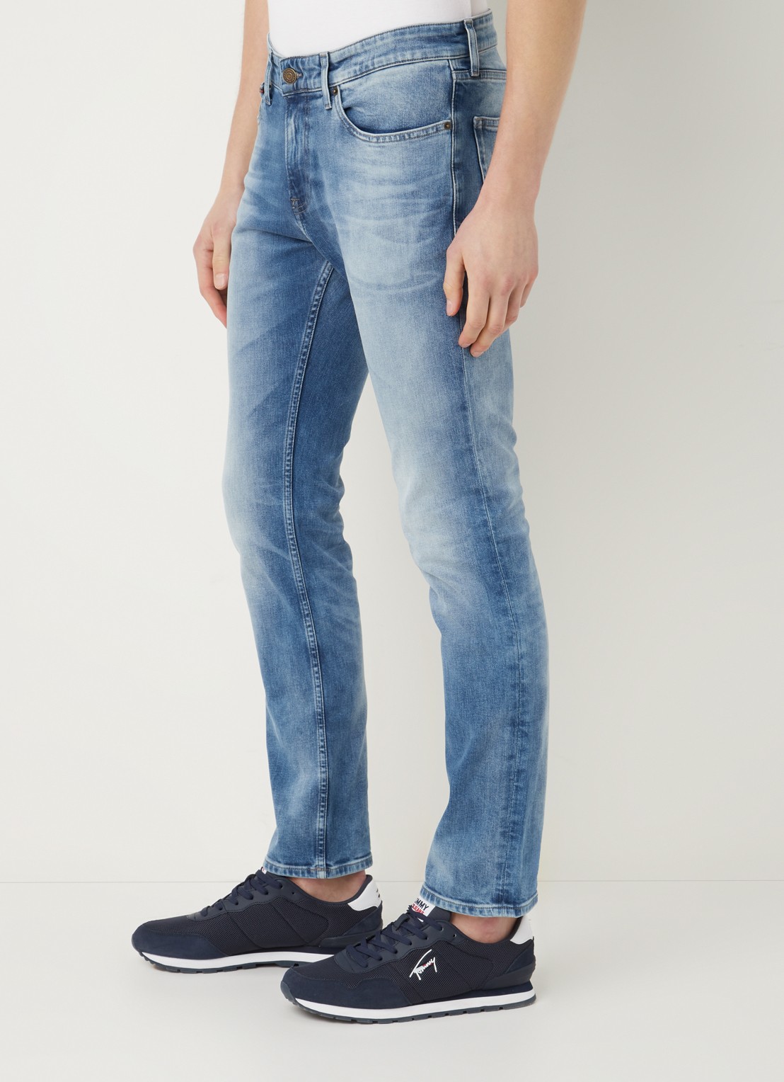 Tommy Hilfiger Scanton slim fit jeans met medium wassing - detail 4 indigo