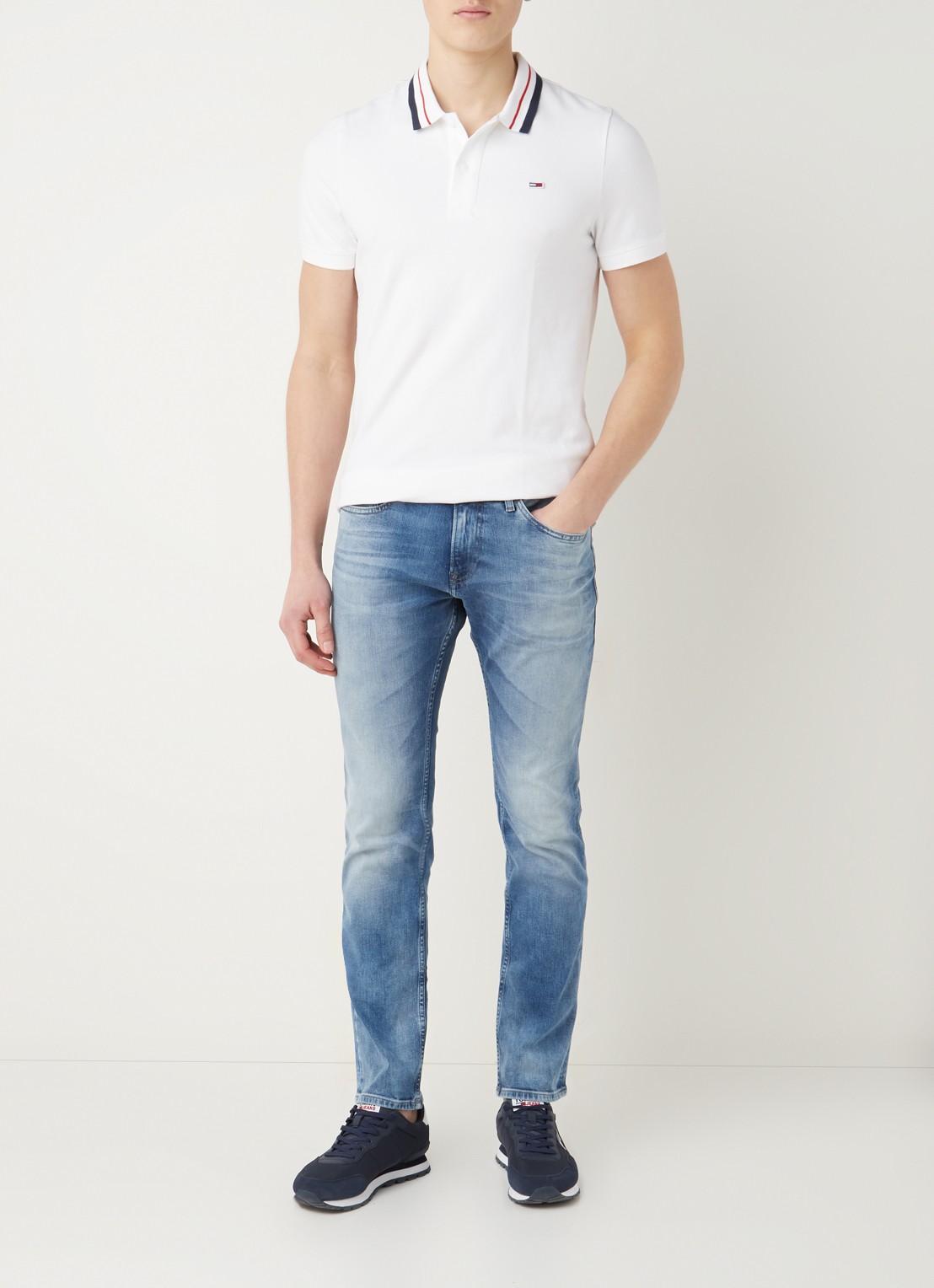 Tommy Hilfiger Scanton slim fit jeans met medium wassing - voorkant 2 indigo