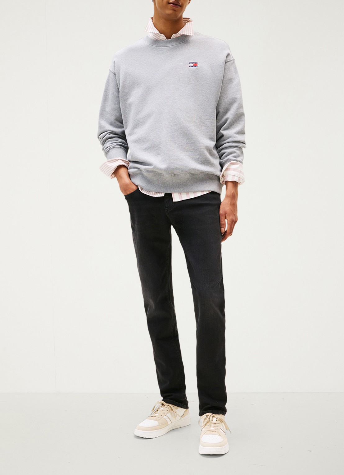 Tommy Hilfiger Scanton slim fit jeans met steekzakken - voorkant 4 zwart