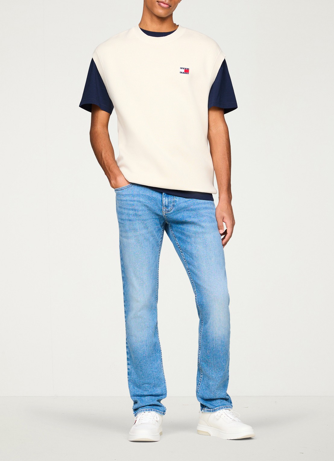 Tommy Hilfiger Scanton slim fit jeans met steekzakken - voorkant 3 indigo