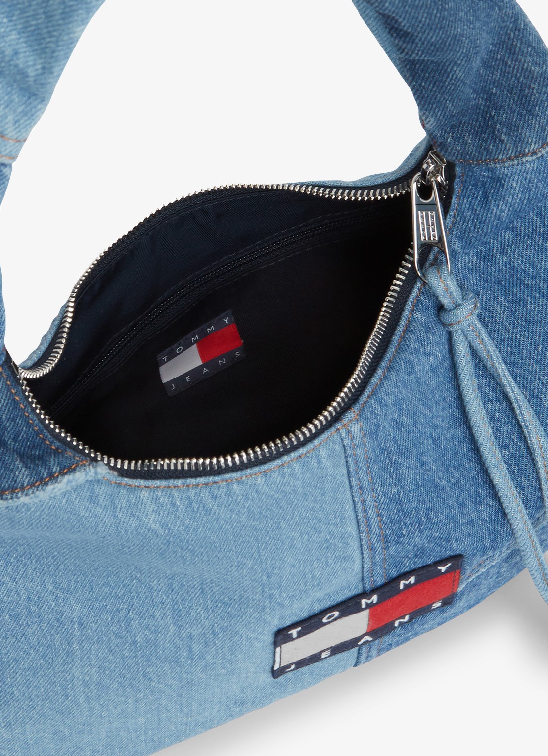 Tommy Hilfiger Schoudertas met logo - detail 4 denim