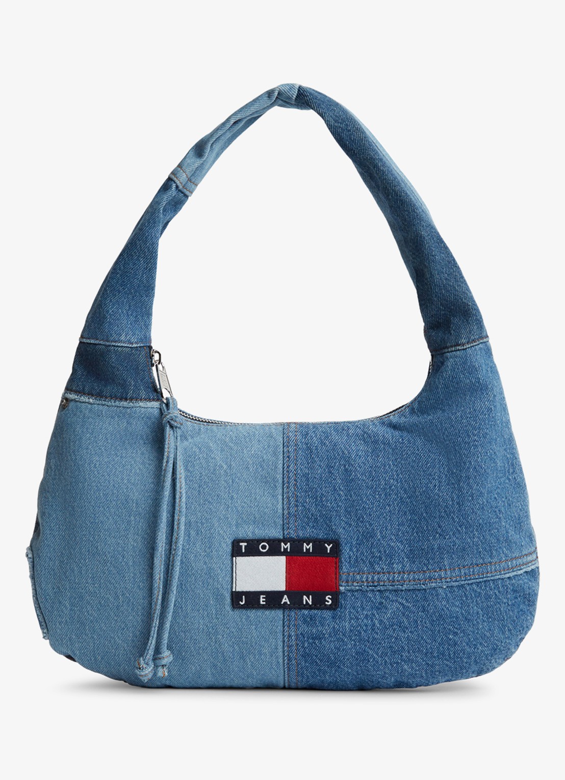 Tommy Hilfiger Schoudertas met logo - voorkant denim