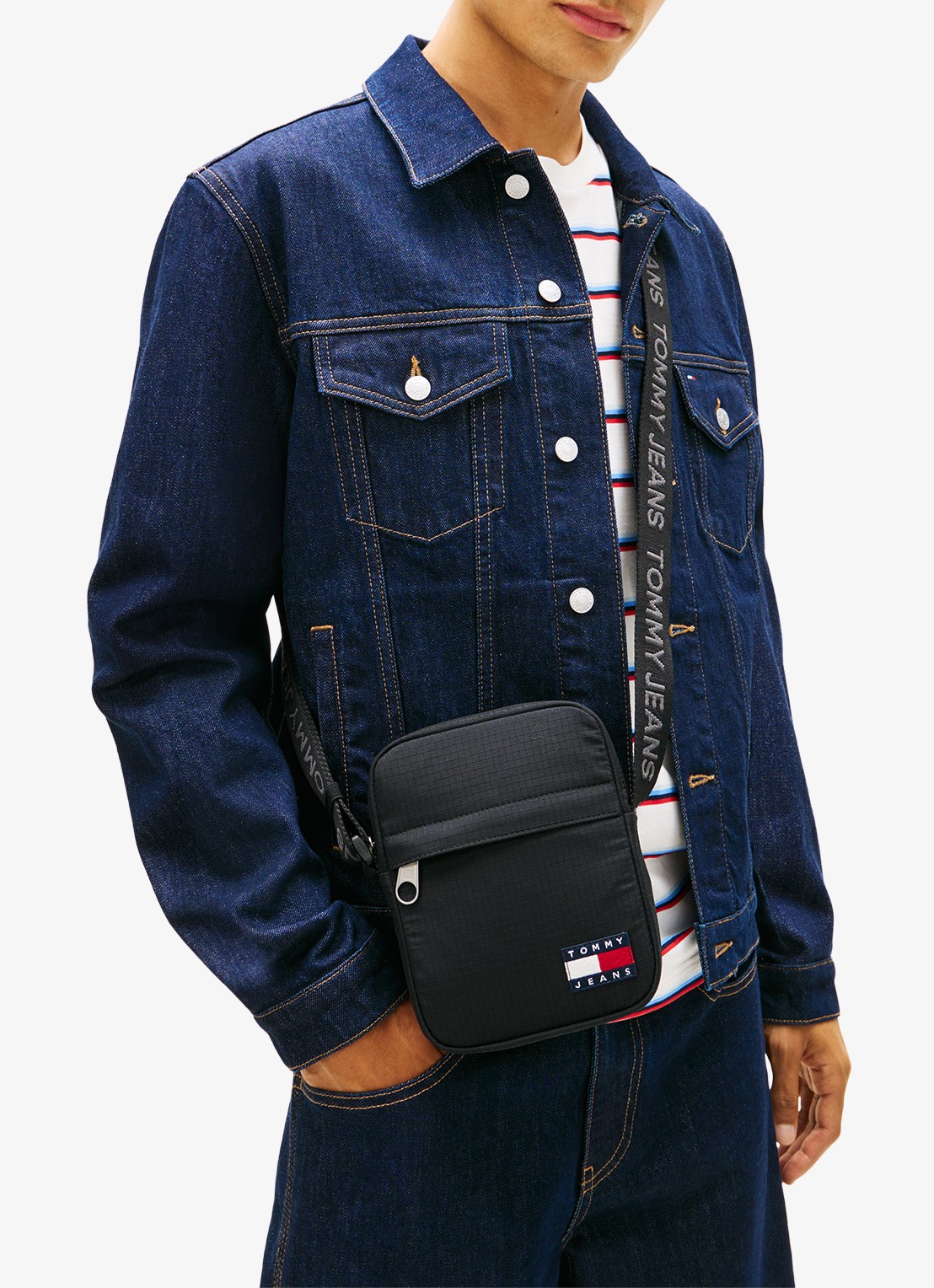 Tommy Hilfiger Schoudertas met logo - detail 3 diepzwart