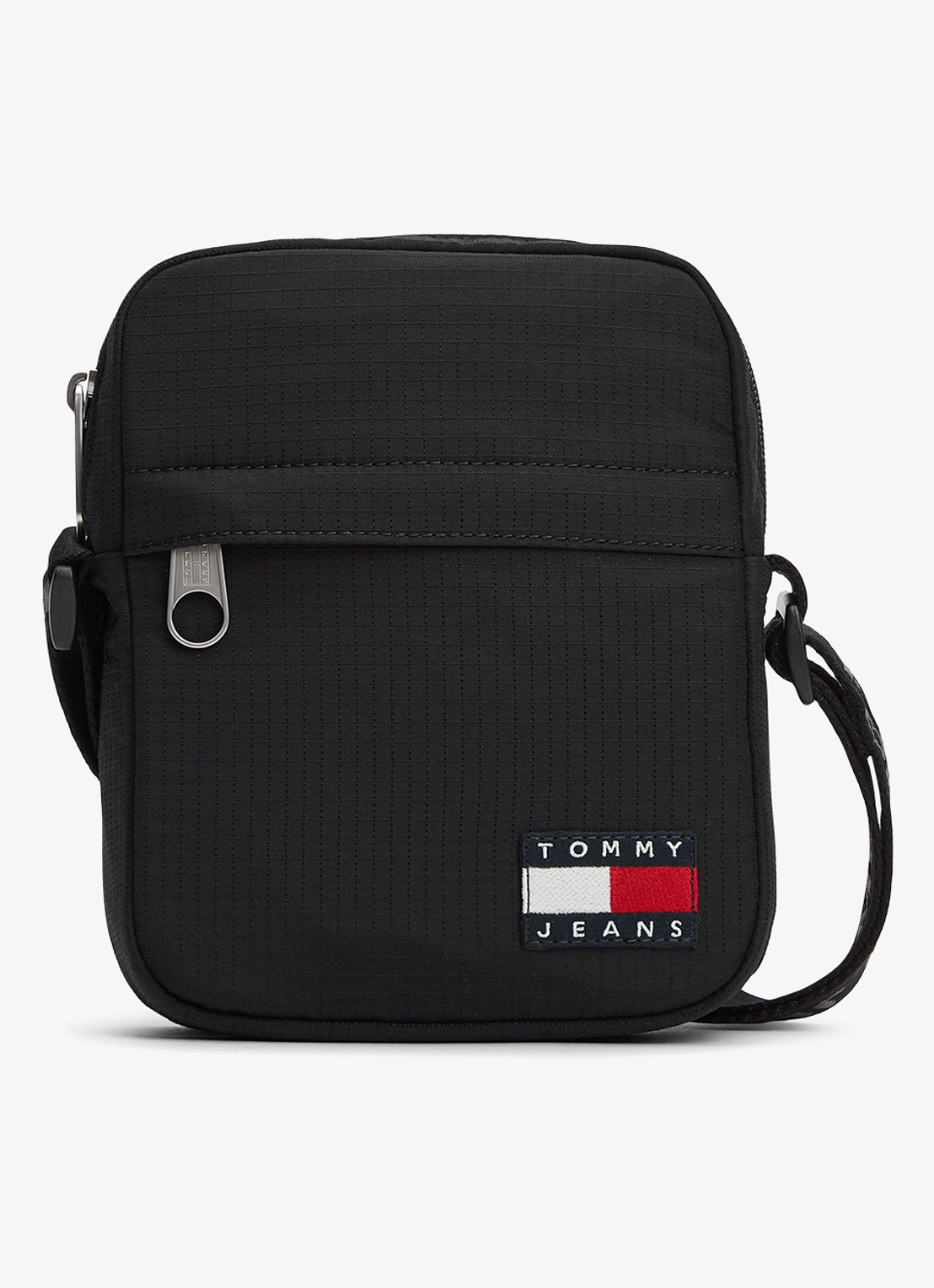 Tommy Hilfiger Schoudertas met logo - voorkant 2 diepzwart