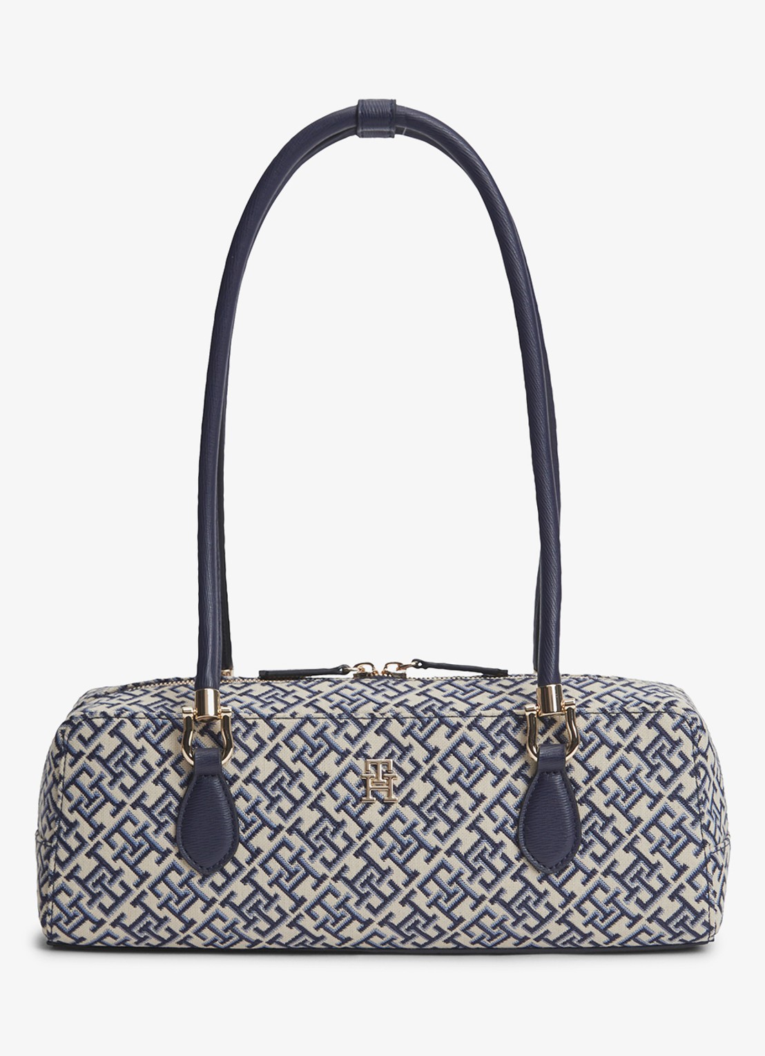 Tommy Hilfiger Schoudertas met logoprint - voorkant donkerblauw