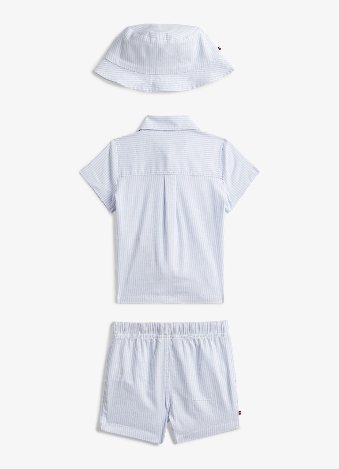 Tommy Hilfiger Set van blouse, korte broek en hoed in giftbox 3-delig - achterkant 3 lichtblauw