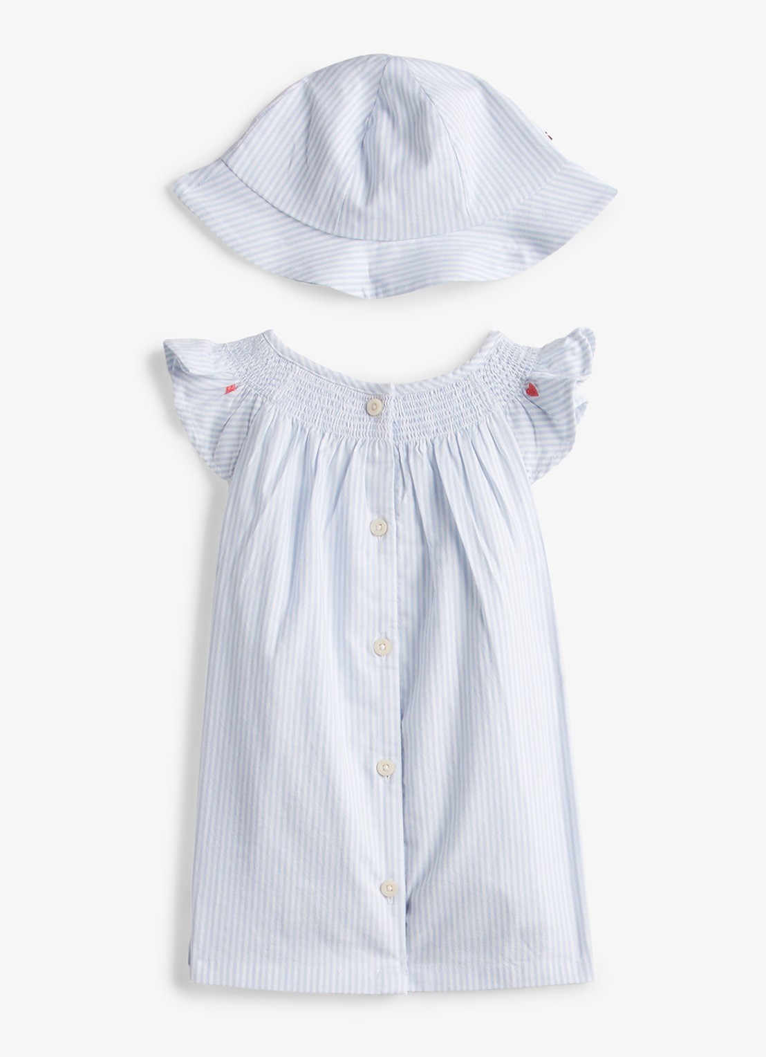 Tommy Hilfiger Set van jurk, bloomer en hoed in giftbox 3-delig - achterkant 3 lichtblauw