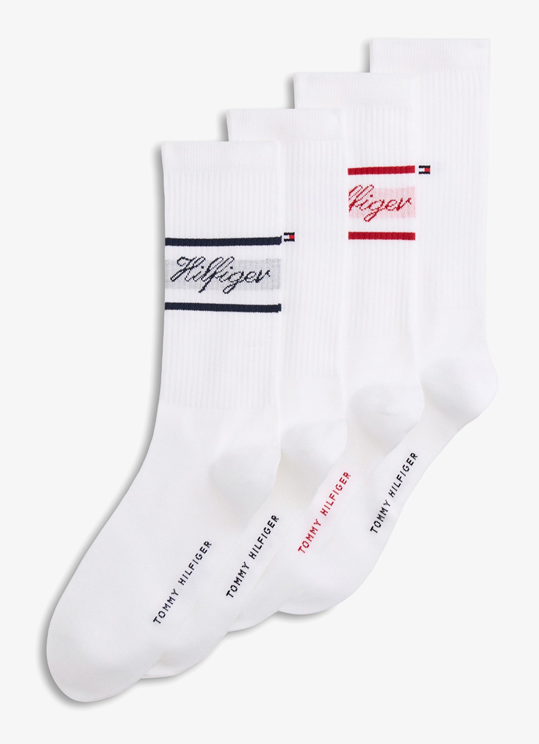 Tommy Hilfiger Set van sokken met logo 4-delig - voorkant 2 wit