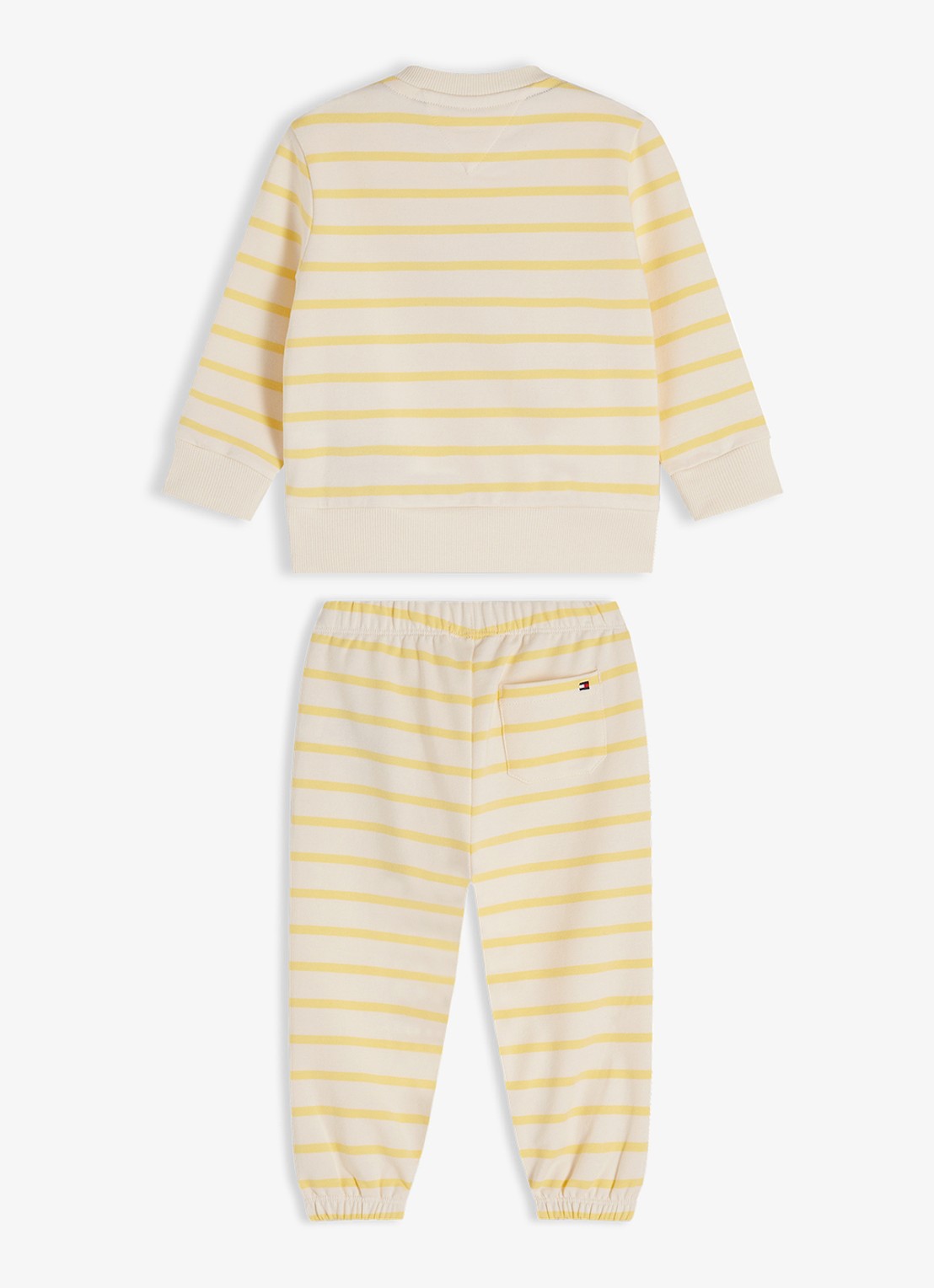 Tommy Hilfiger Set van sweater en joggingbroek met logo 2-delig - achterkant 2 lichtgeel