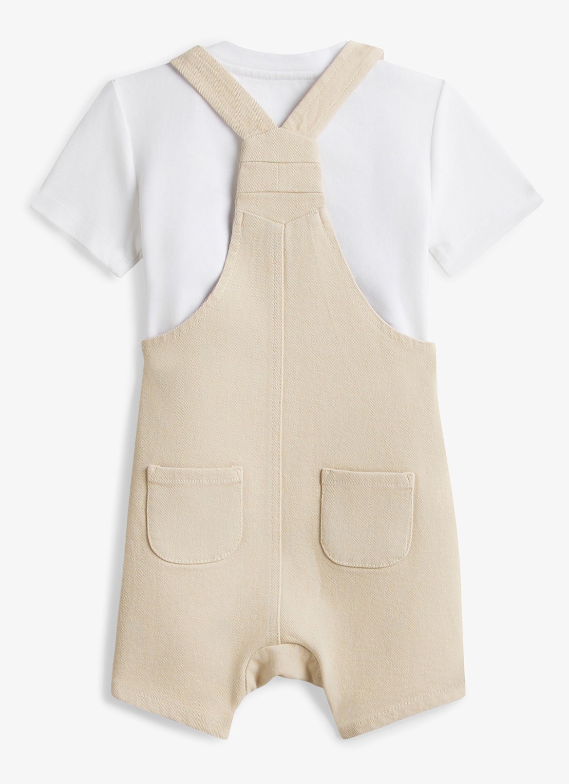 Tommy Hilfiger Set van tuinbroek en t-shirt - achterkant beige