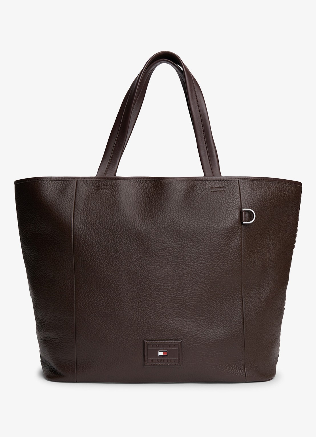 Tommy Hilfiger Shopper met logo - voorkant 4 donkerbruin