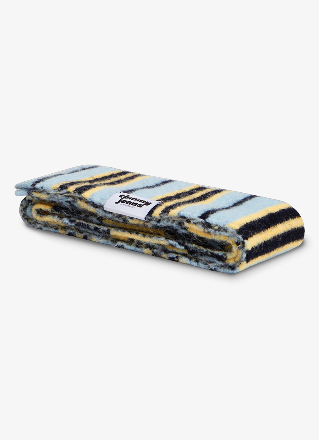 Tommy Hilfiger Sjaal in alpaca wolblend met streepdessin  - detail 2 geel