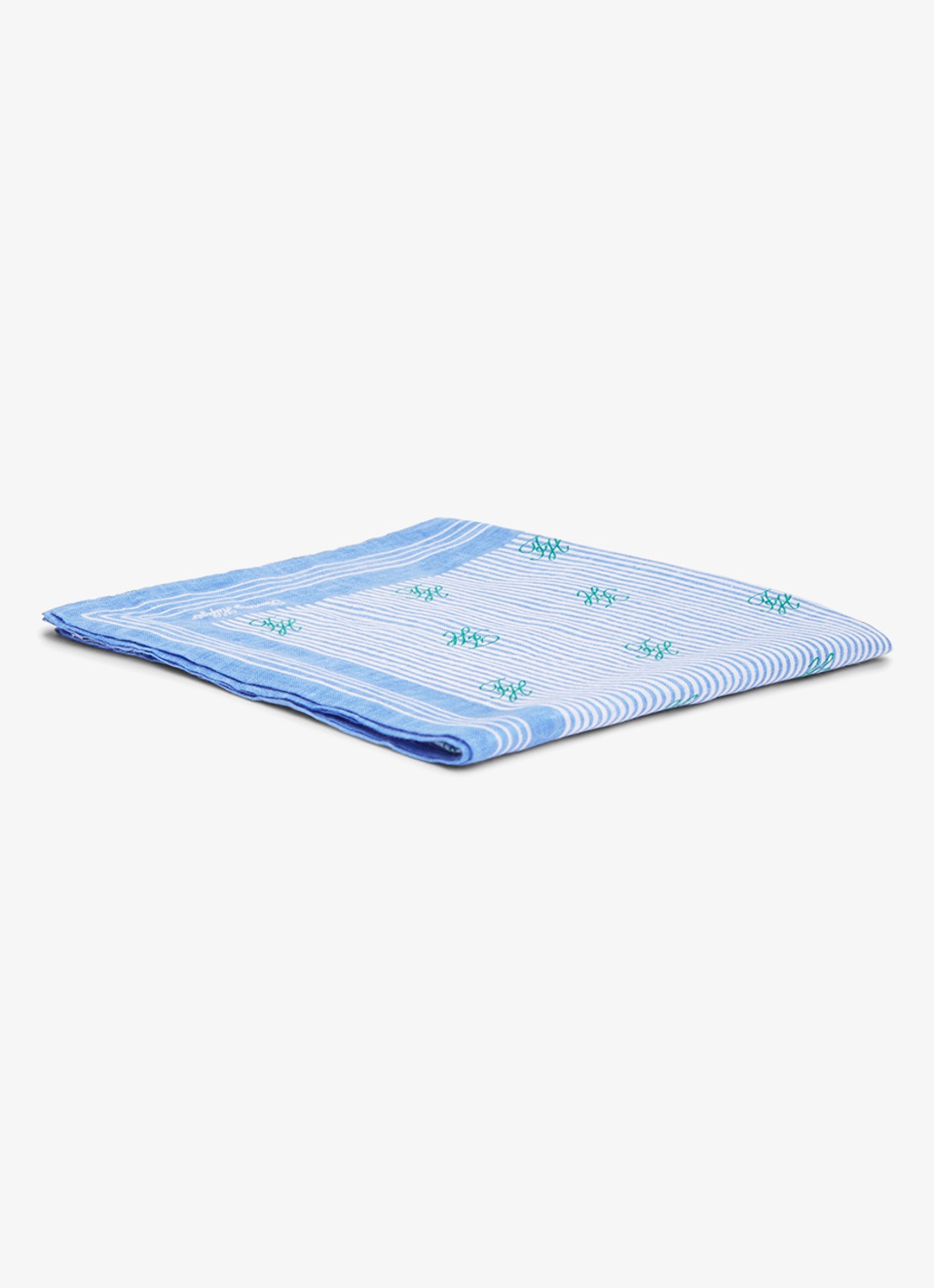 Tommy Hilfiger Sjaal van linnen met streepprint - voorkant 4 blauw