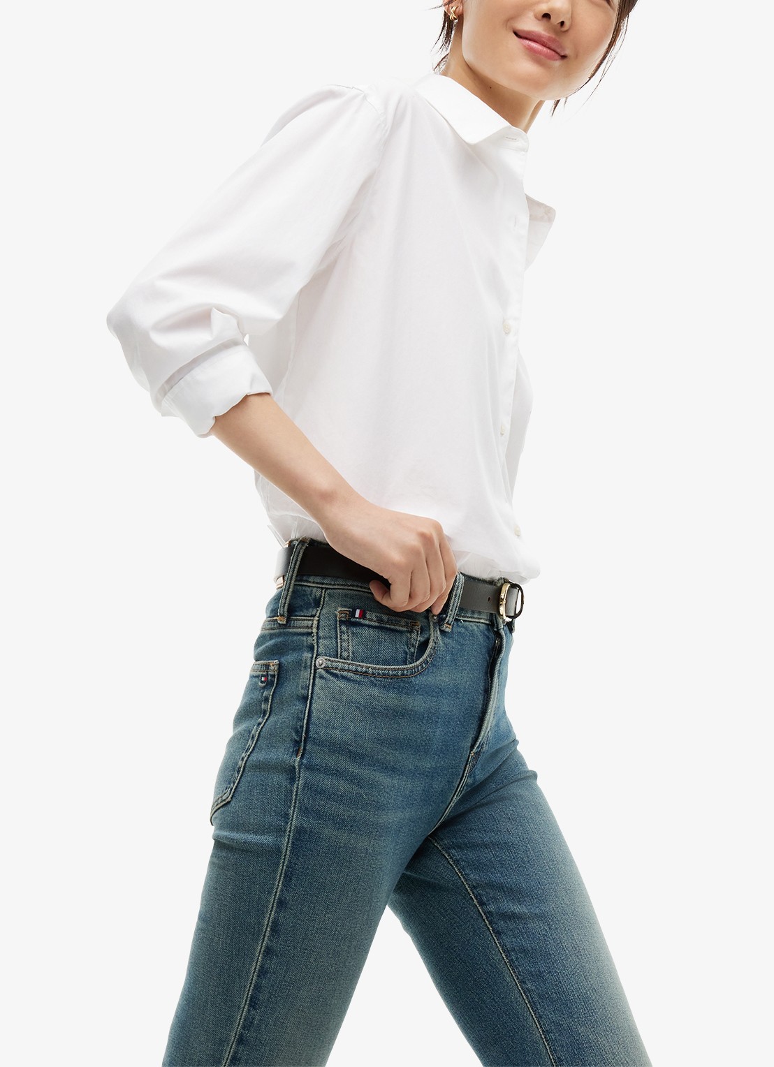 Tommy Hilfiger Skye mid waist flared jeans met steekzakken - detail 5 denim