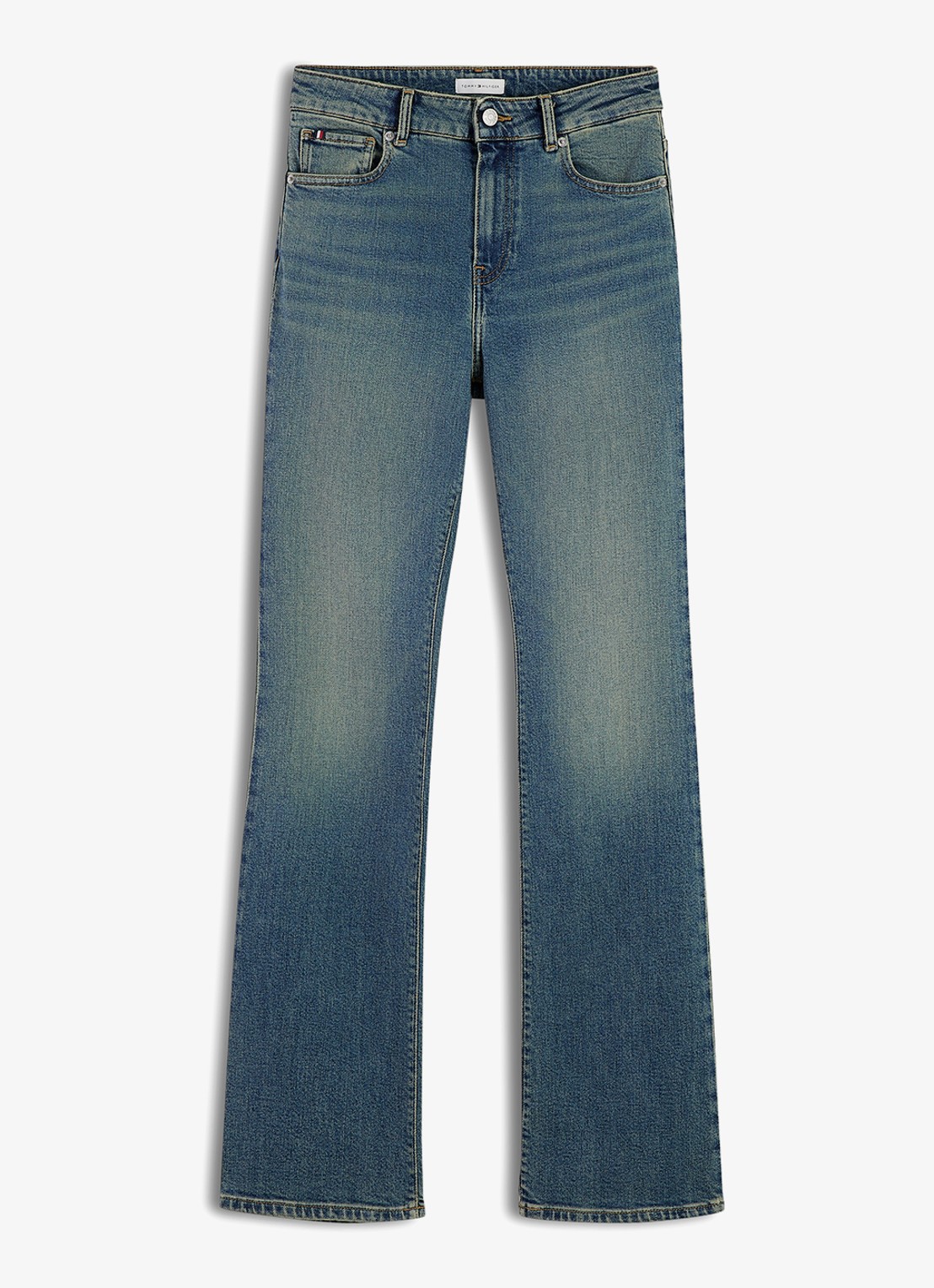 Tommy Hilfiger Skye mid waist flared jeans met steekzakken - voorkant 7 denim