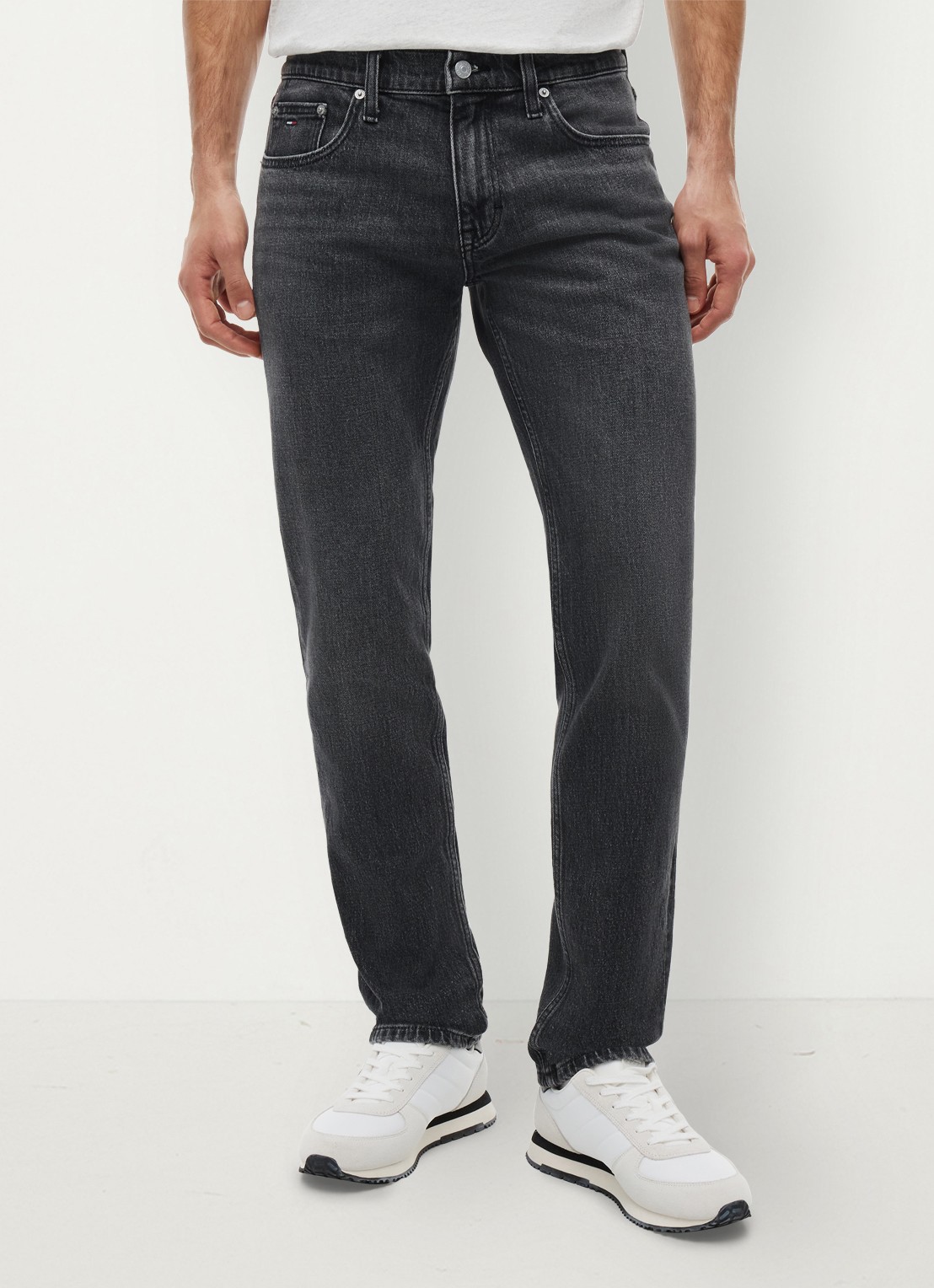 Tommy Hilfiger Slim fit jeans met gekleurde wassing - detail 3 zwart