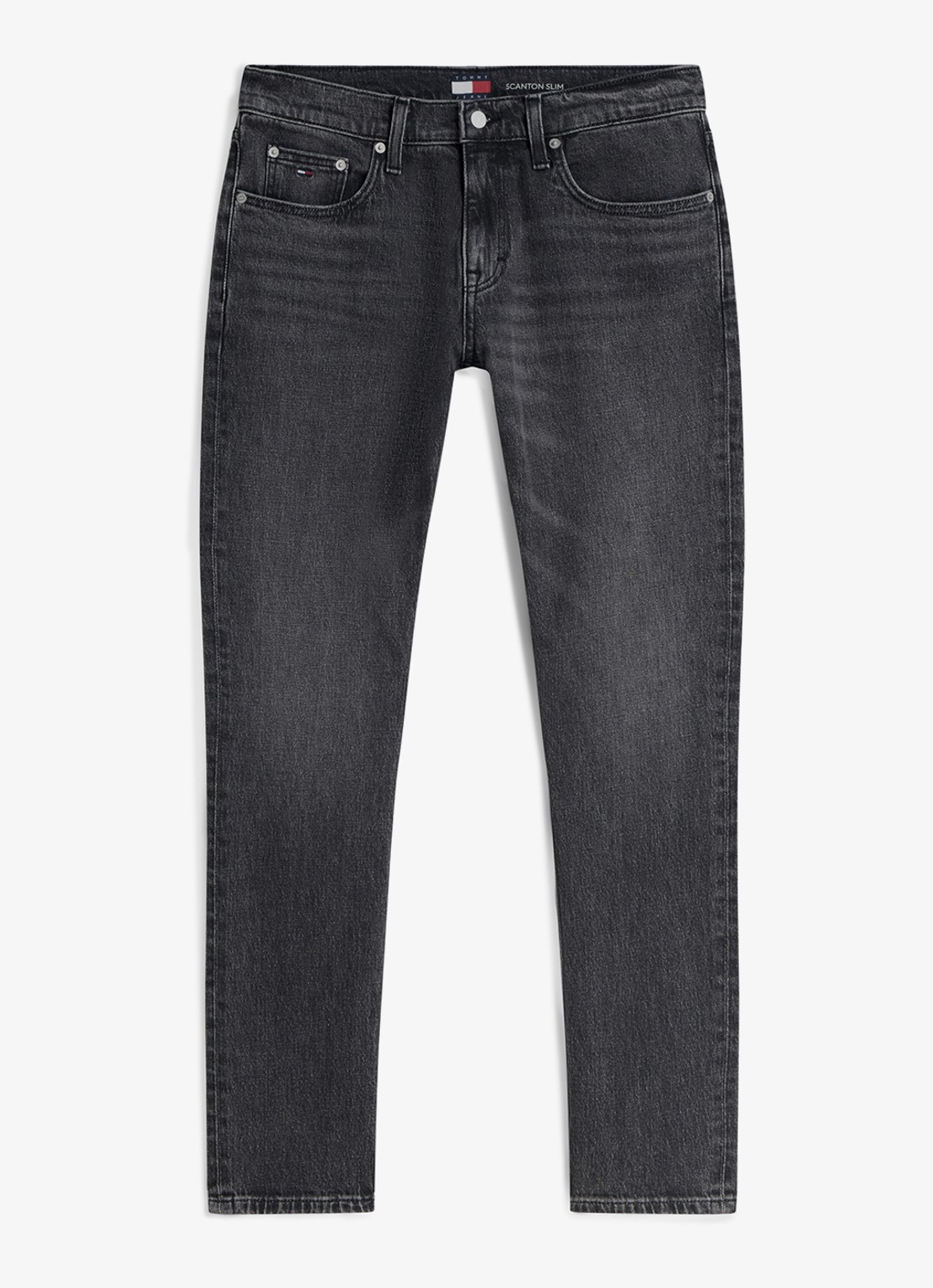 Tommy Hilfiger Slim fit jeans met gekleurde wassing - voorkant zwart
