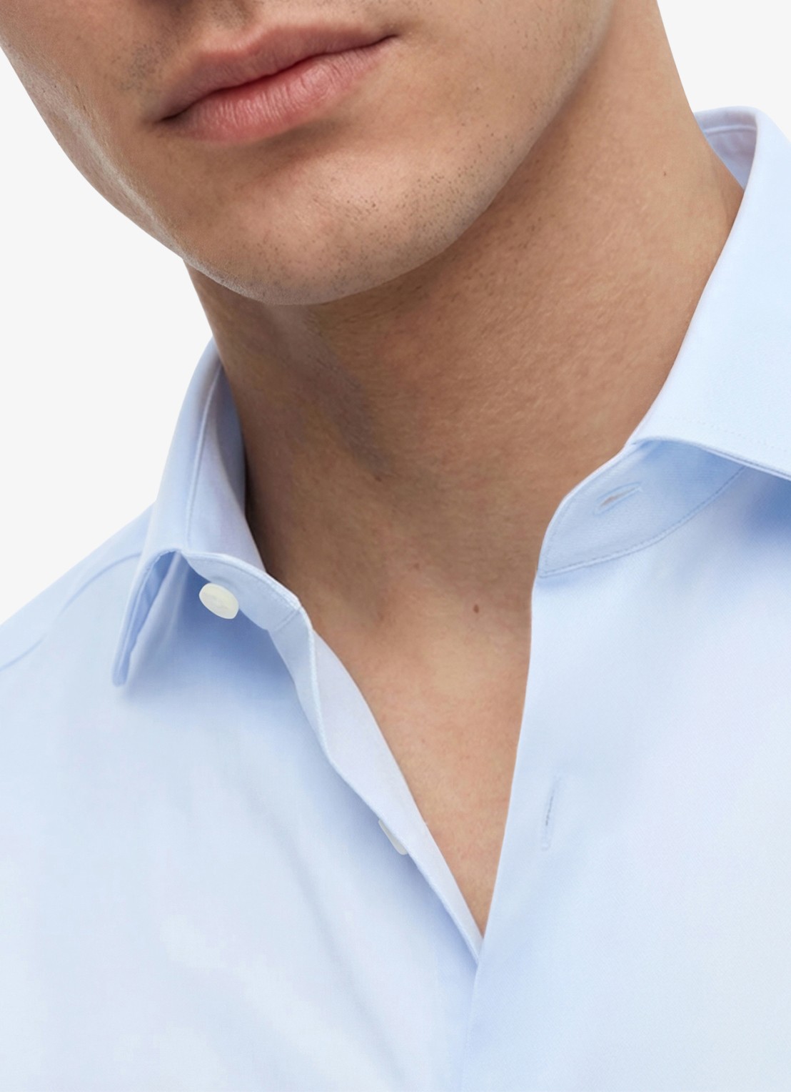 Tommy Hilfiger Slim fit overhemd met button down kraag - detail 3 lichtblauw